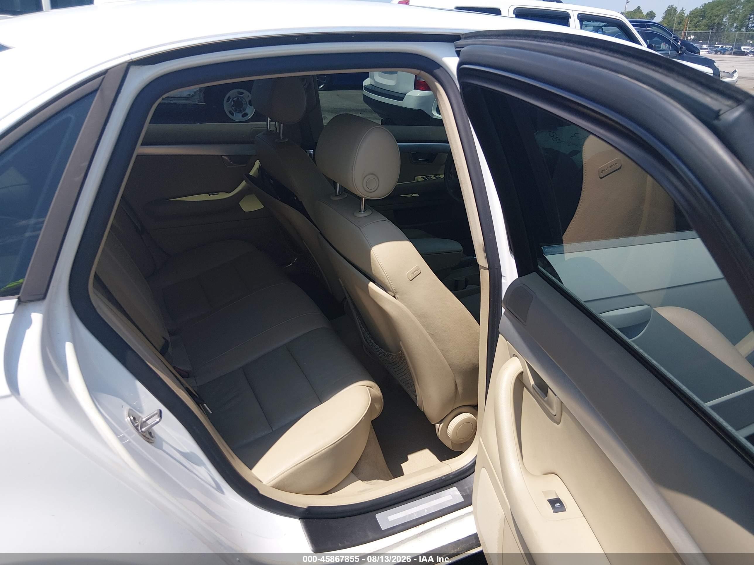 2008 Audi A4 2.0t/2.0t Special Edition White vin: WAUDF78E78A168116