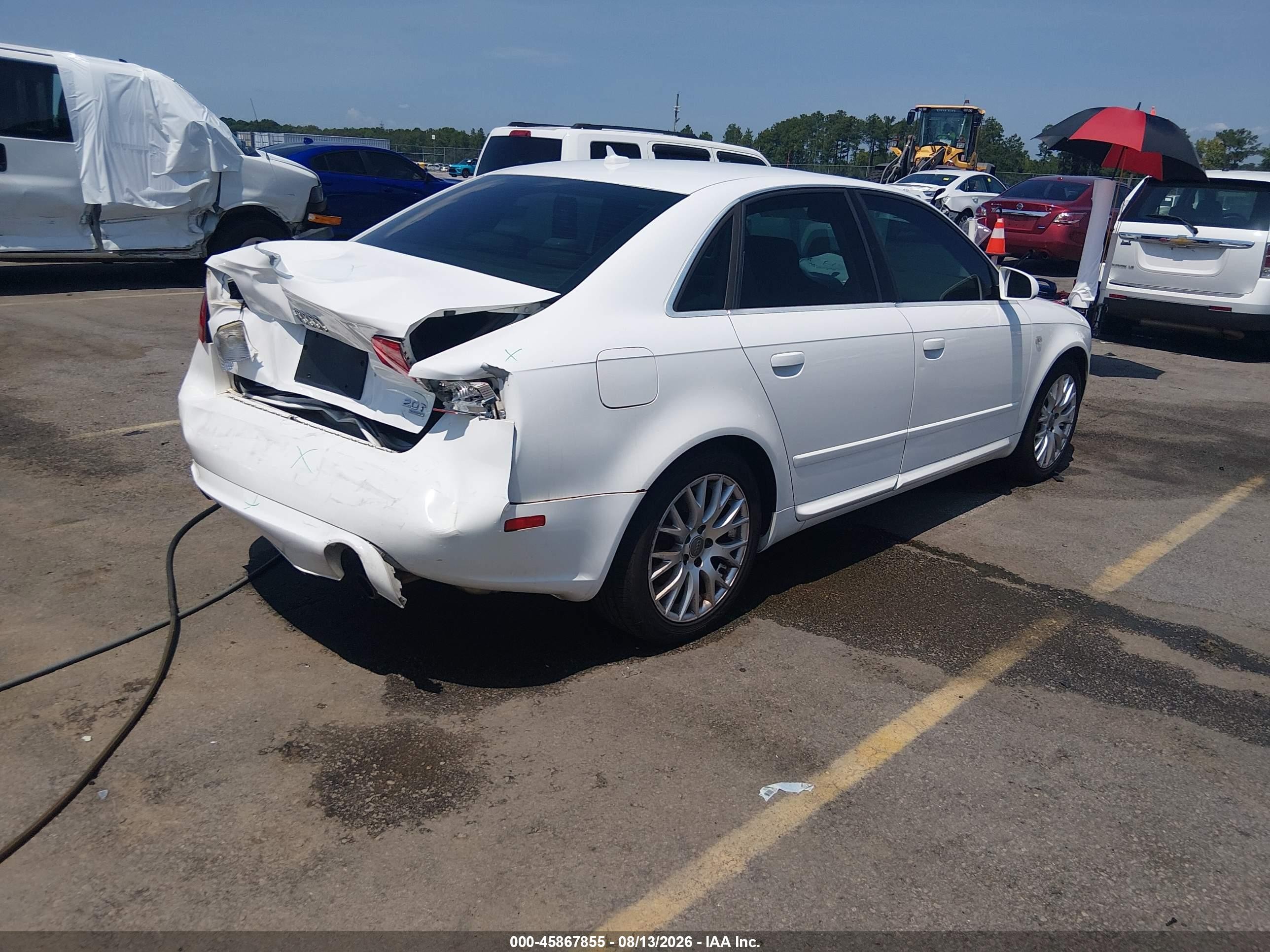 2008 Audi A4 2.0t/2.0t Special Edition White vin: WAUDF78E78A168116