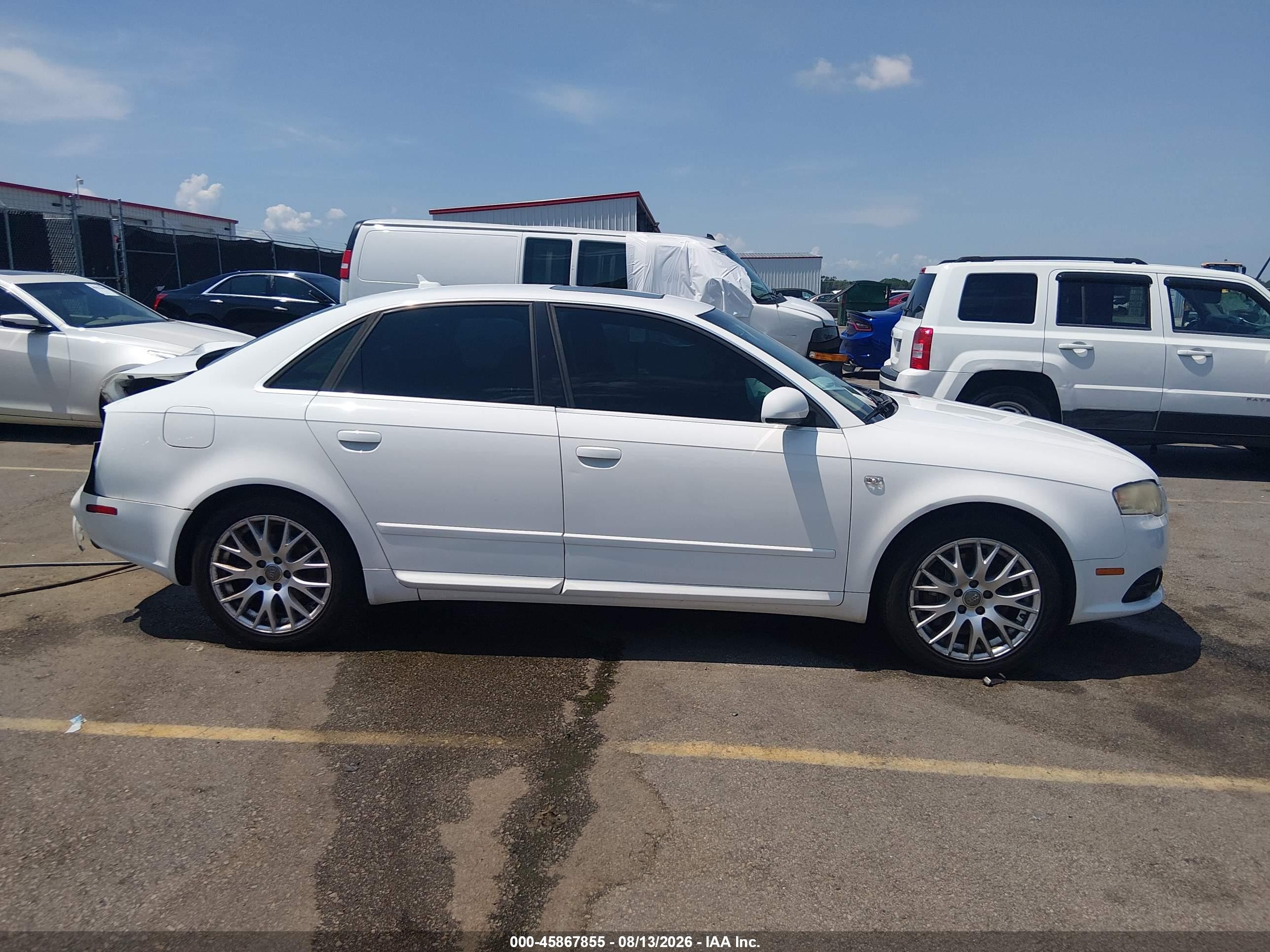 2008 Audi A4 2.0t/2.0t Special Edition White vin: WAUDF78E78A168116