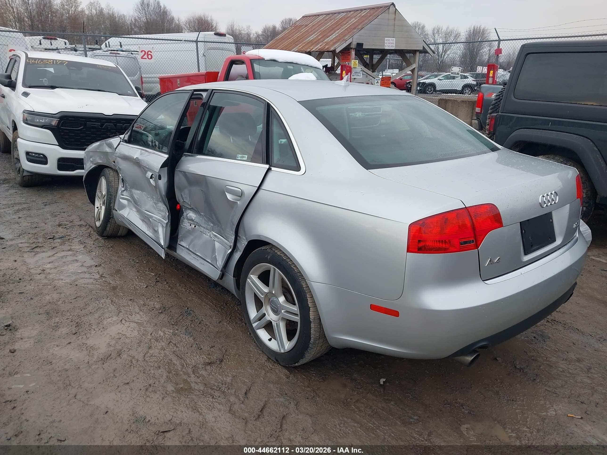 2007 Audi A4 2.0t Silver vin: WAUDF78E97A038479