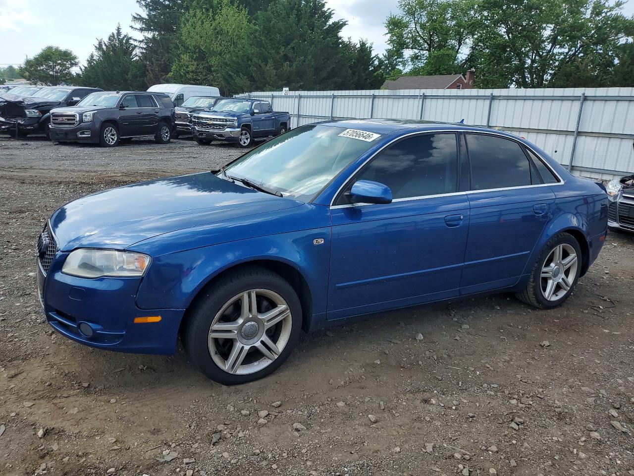 2007 Audi A4 2.0t Quattro Blue vin: WAUDF78E97A114220