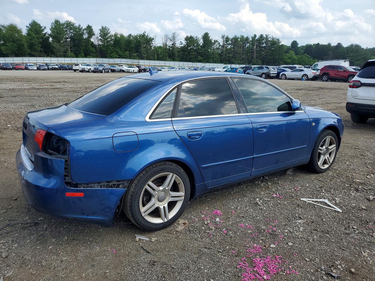 2007 Audi A4 2.0t Quattro Blue vin: WAUDF78E97A114220