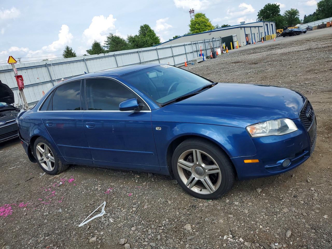 2007 Audi A4 2.0t Quattro Blue vin: WAUDF78E97A114220