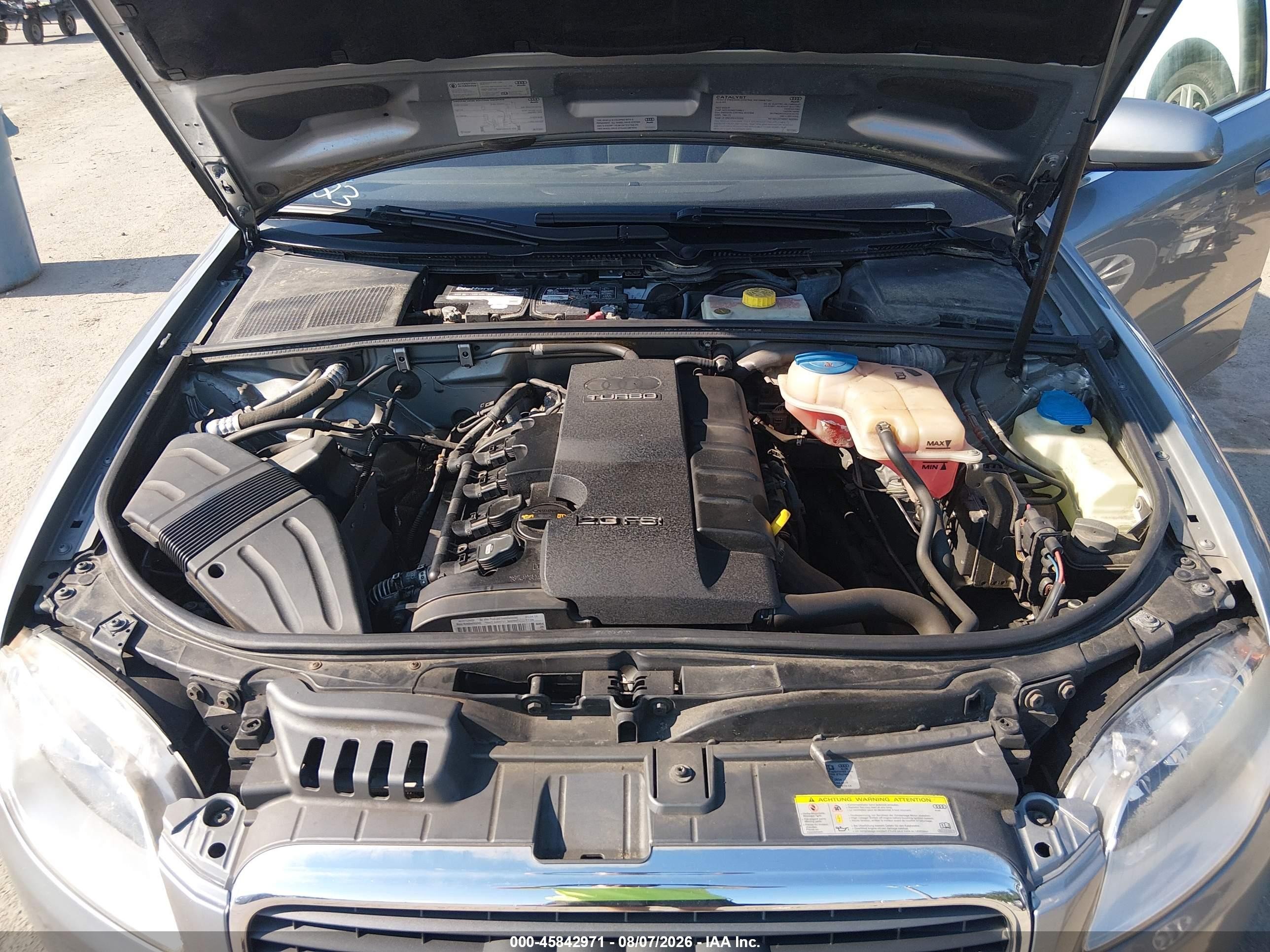2007 Audi A4 2.0t Silver vin: WAUDF78E97A264392