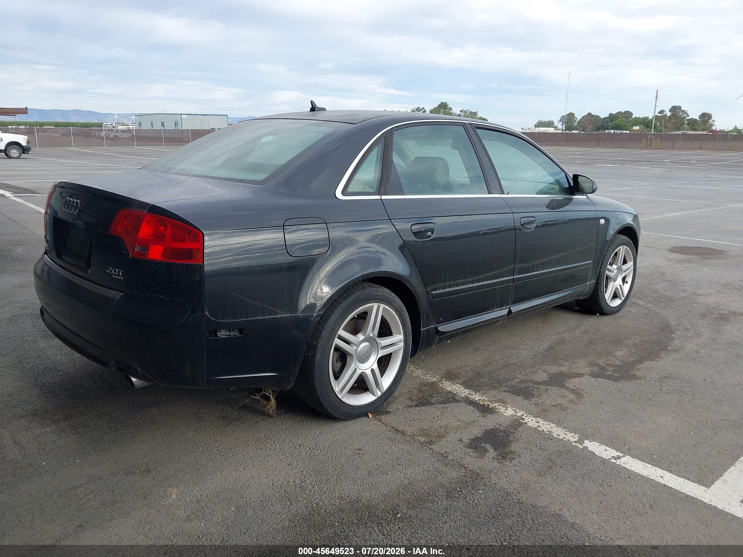 2008 Audi A4 2.0t Black vin: WAUDF78E98A026494
