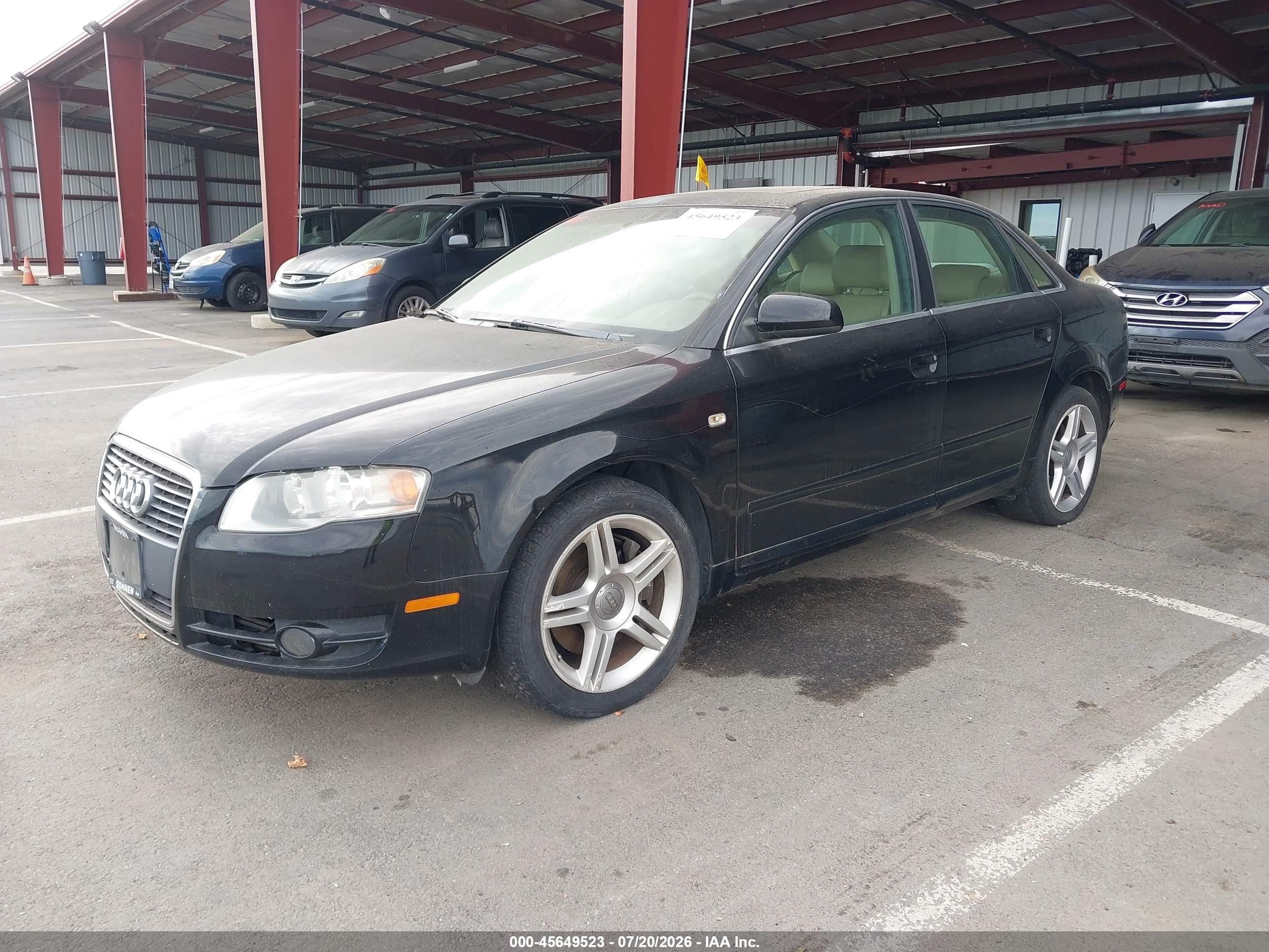 2008 Audi A4 2.0t Black vin: WAUDF78E98A026494