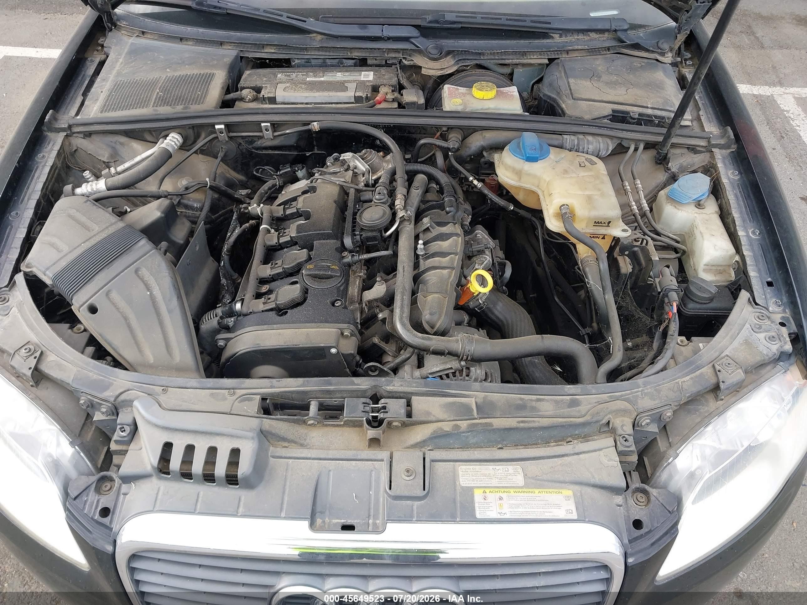2008 Audi A4 2.0t Black vin: WAUDF78E98A026494
