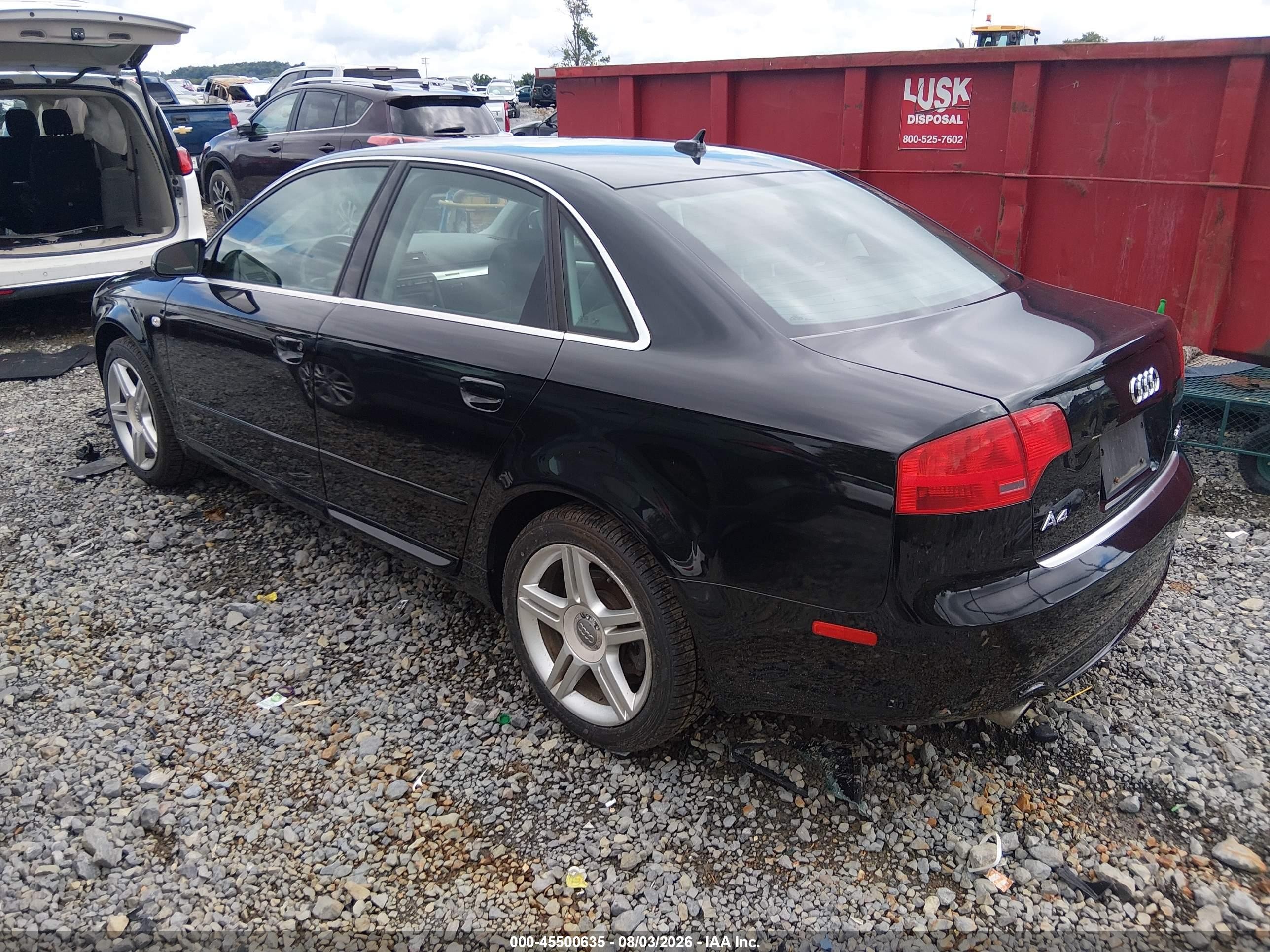 2008 Audi A4 2.0t Черный vin: WAUDF78E98A056367