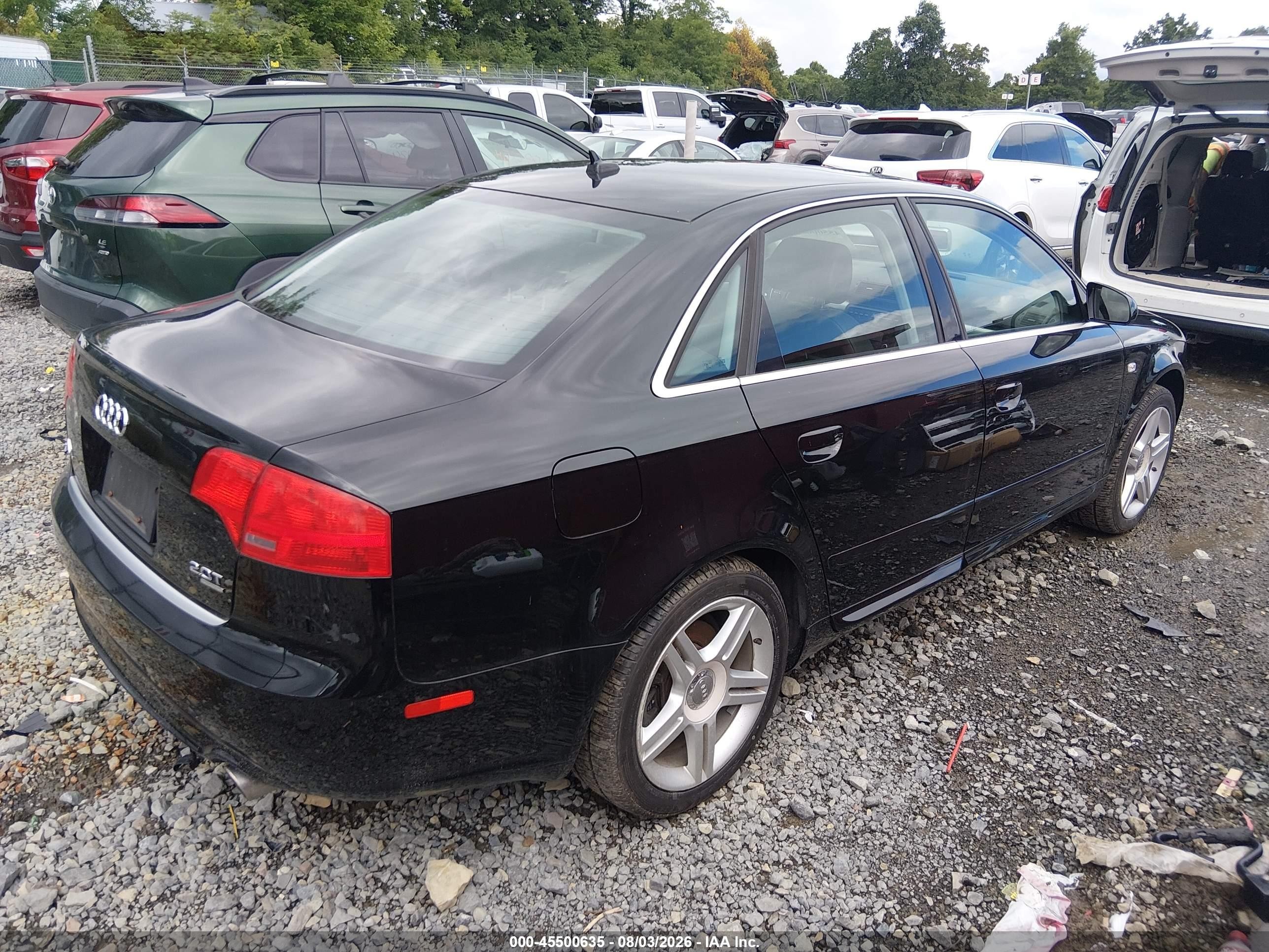 2008 Audi A4 2.0t Черный vin: WAUDF78E98A056367