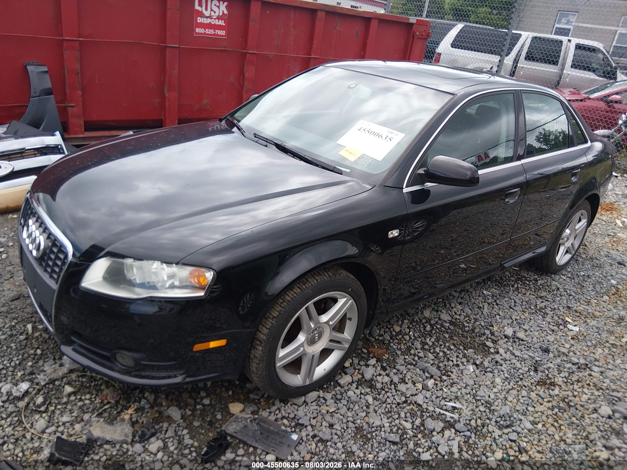 2008 Audi A4 2.0t Черный vin: WAUDF78E98A056367