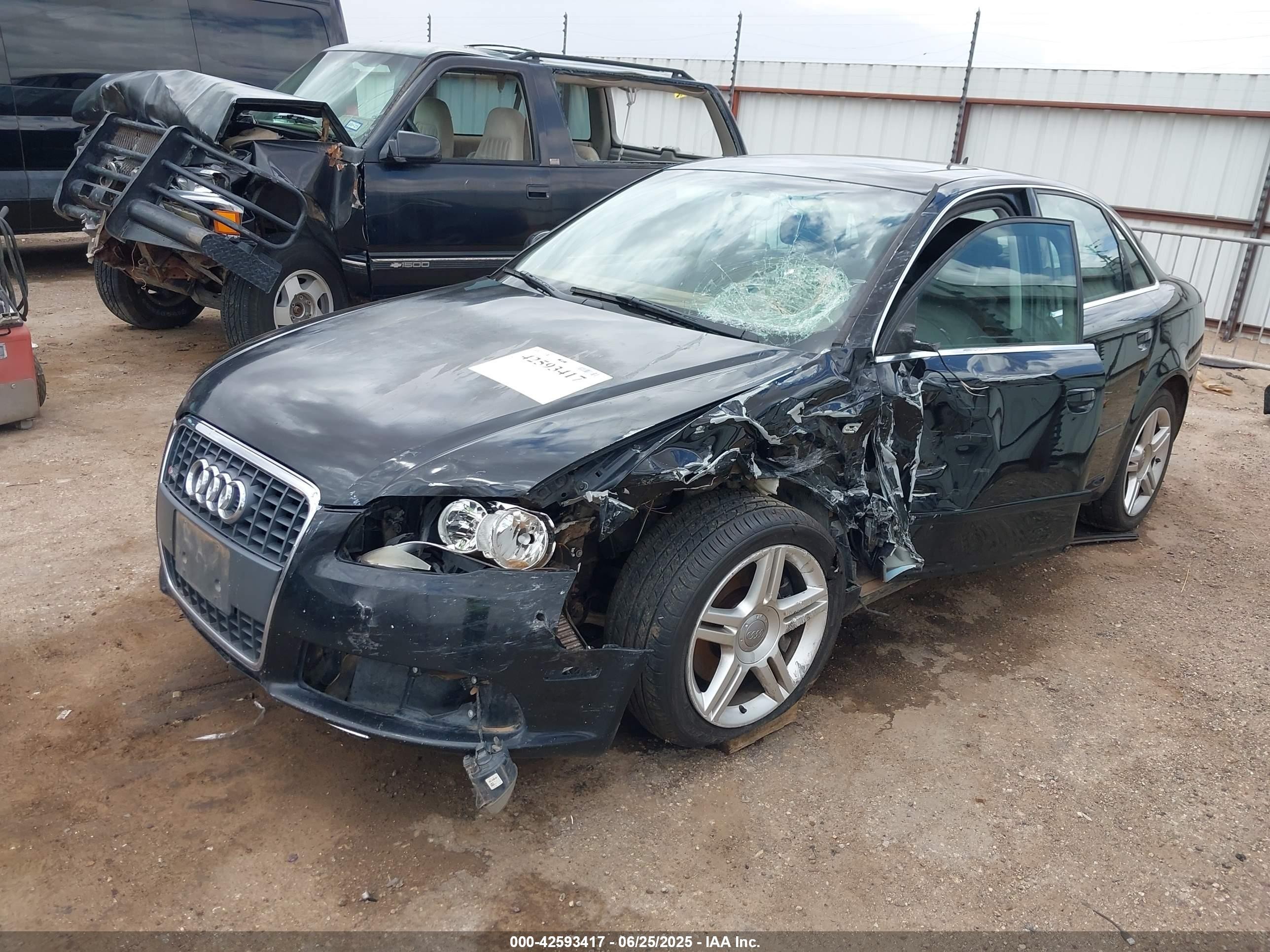 2008 Audi A4 2.0t Black vin: WAUDF78E98A126840