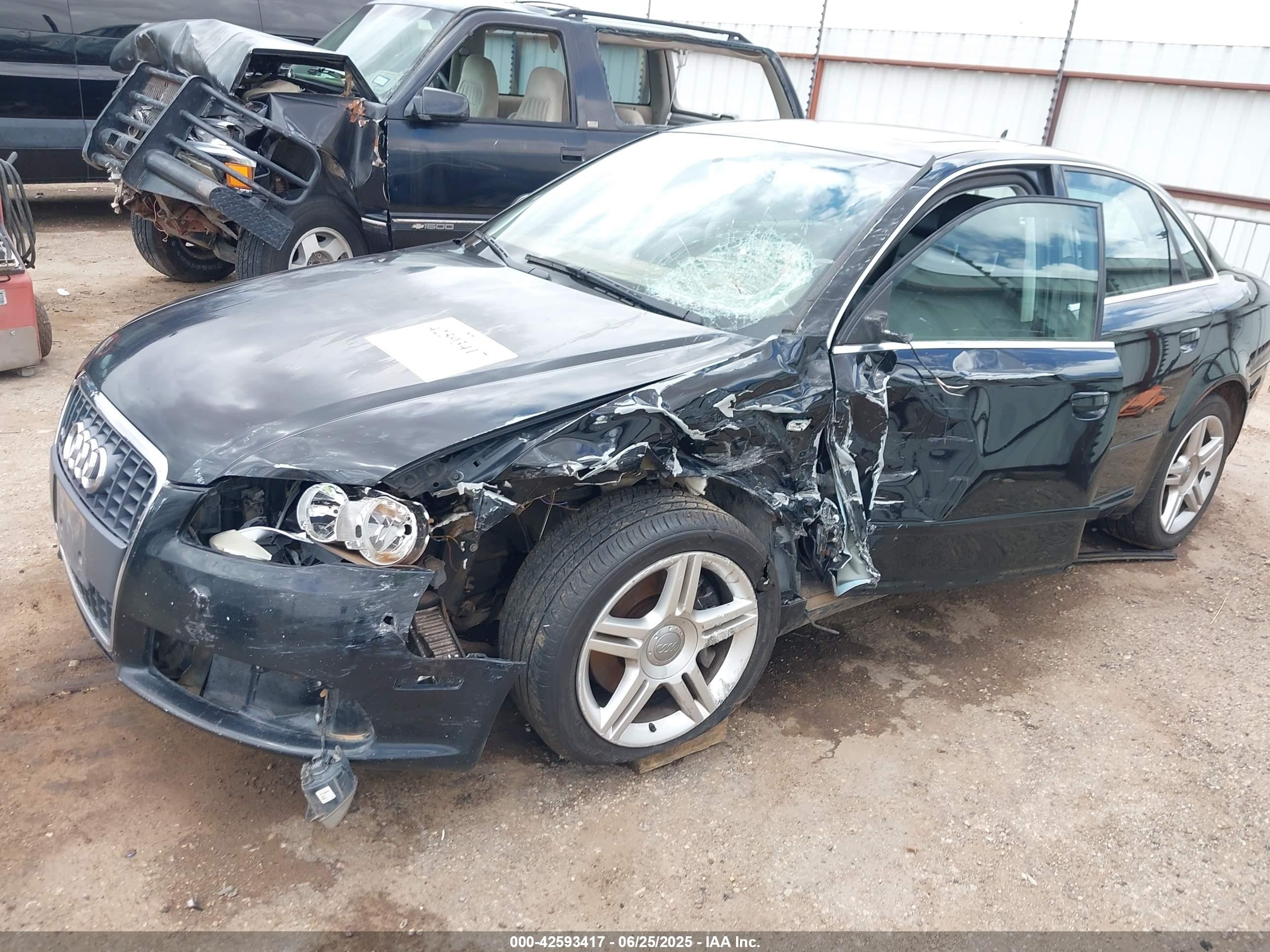 2008 Audi A4 2.0t Black vin: WAUDF78E98A126840