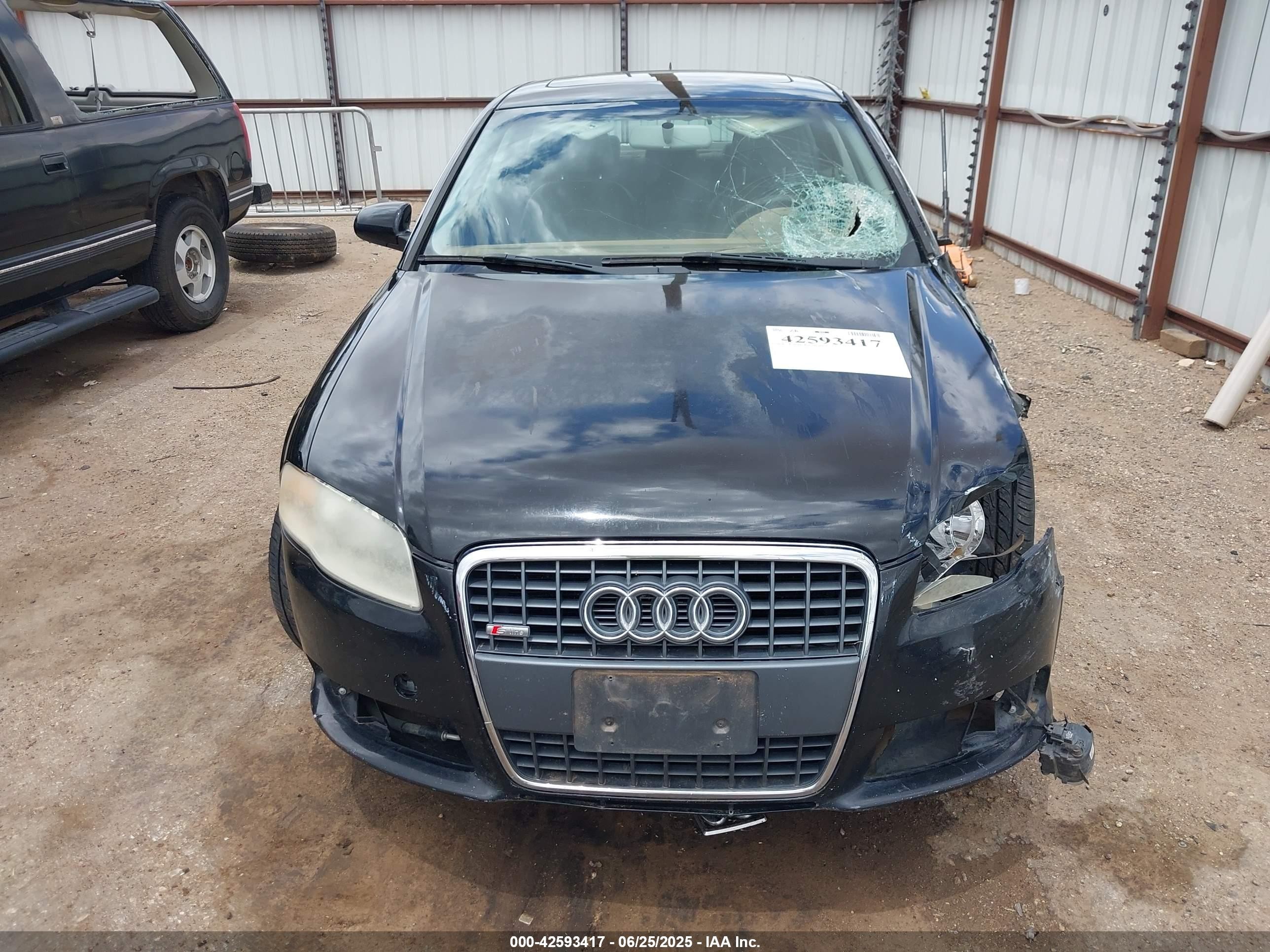 2008 Audi A4 2.0t Black vin: WAUDF78E98A126840