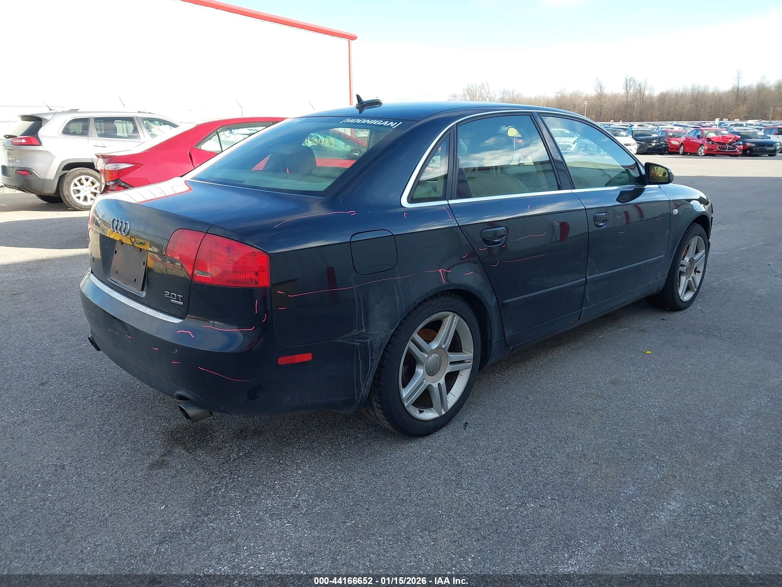 2006 Audi A4 2.0t Black vin: WAUDF78EX6A017588