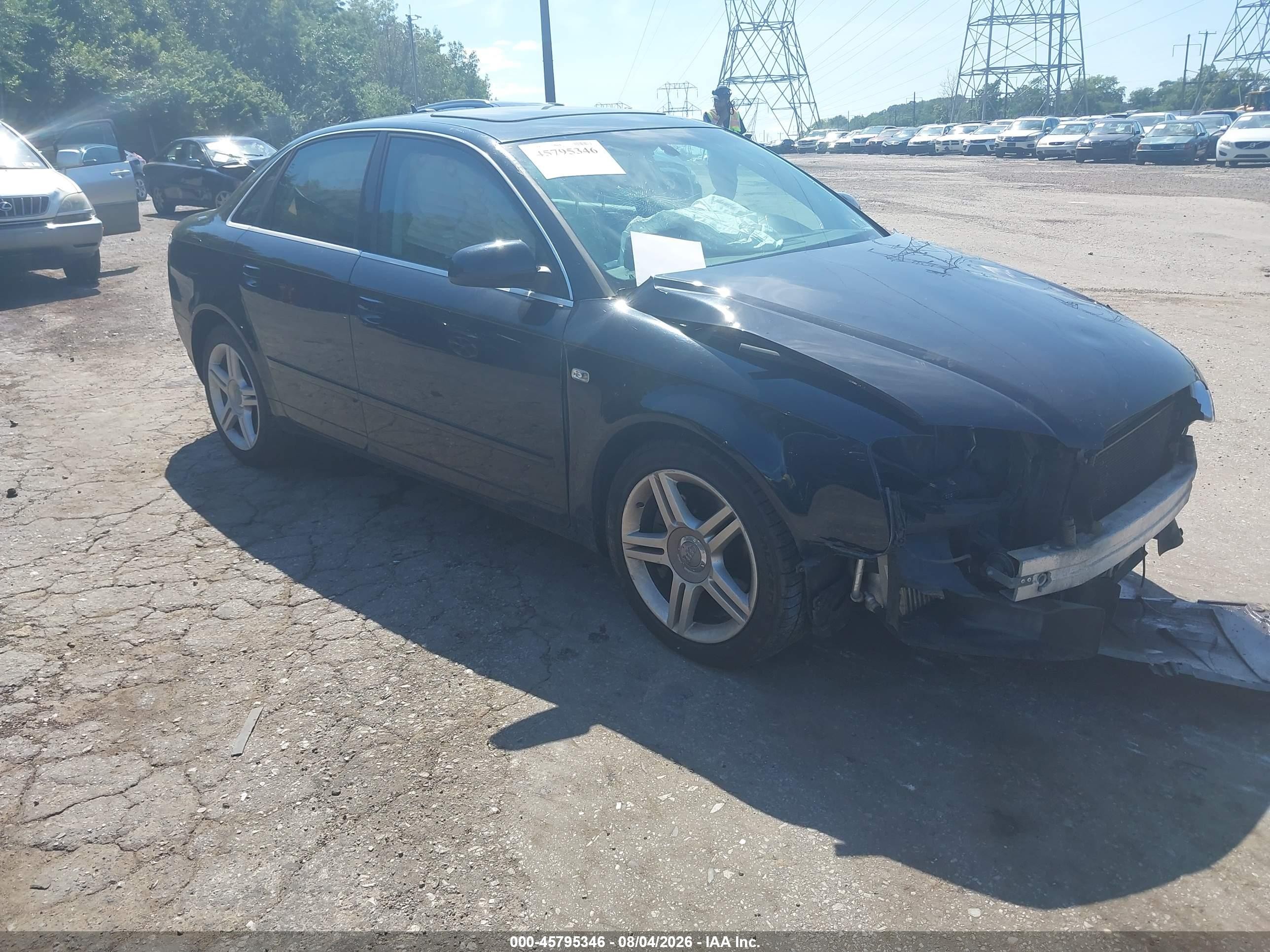 2006 Audi A4 2.0t Black vin: WAUDF78EX6A201588