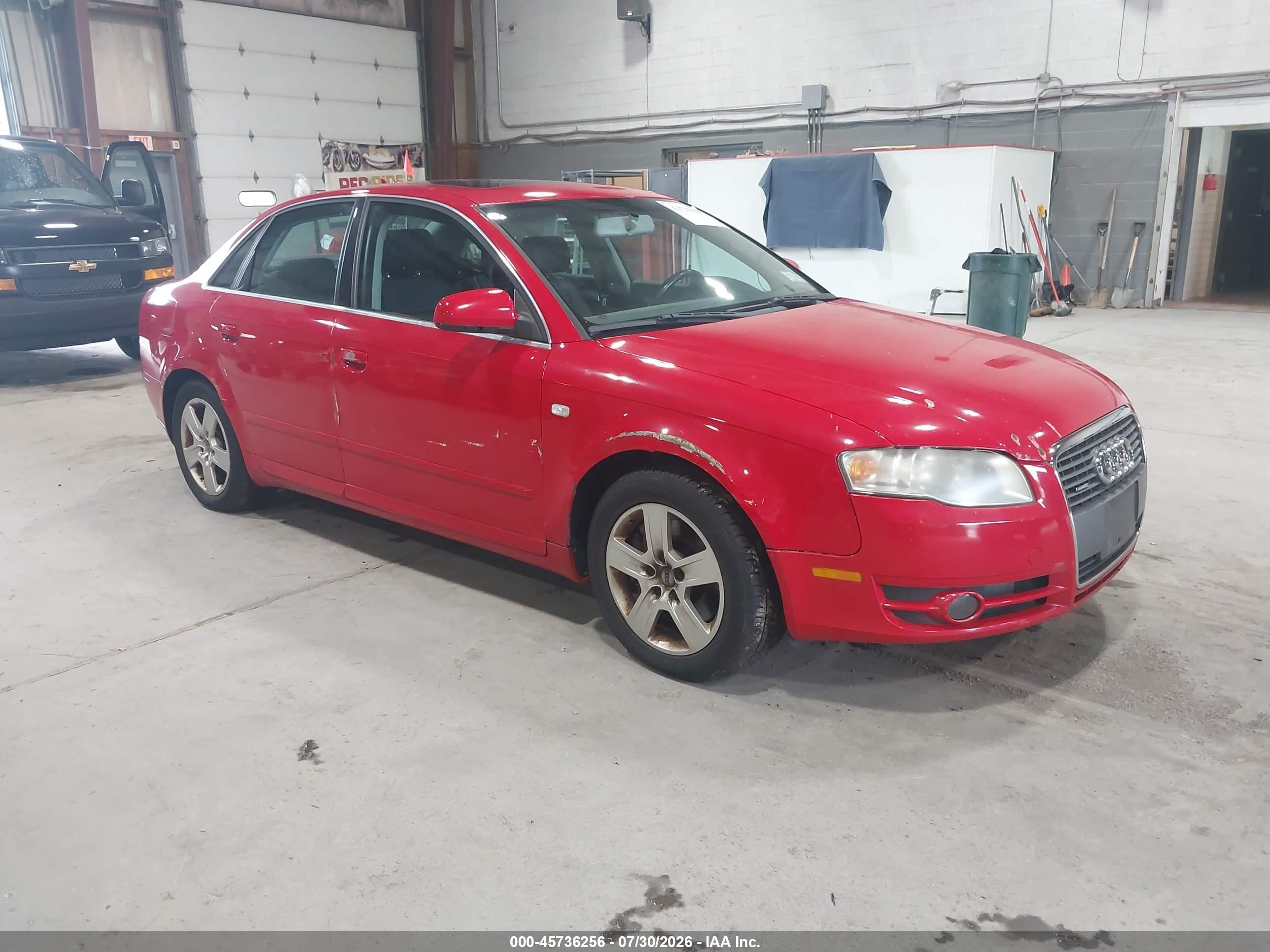 2006 Audi A4 2.0t Red vin: WAUDF78EX6A261189