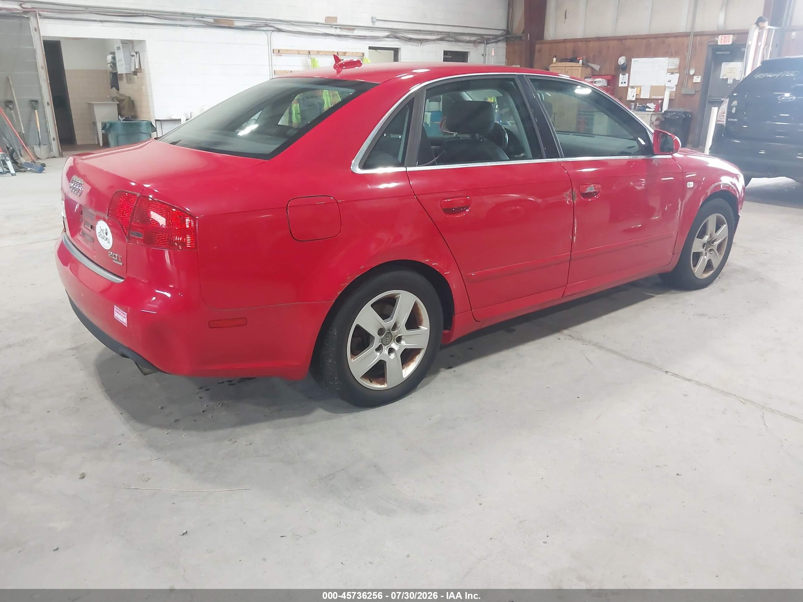 2006 Audi A4 2.0t Red vin: WAUDF78EX6A261189