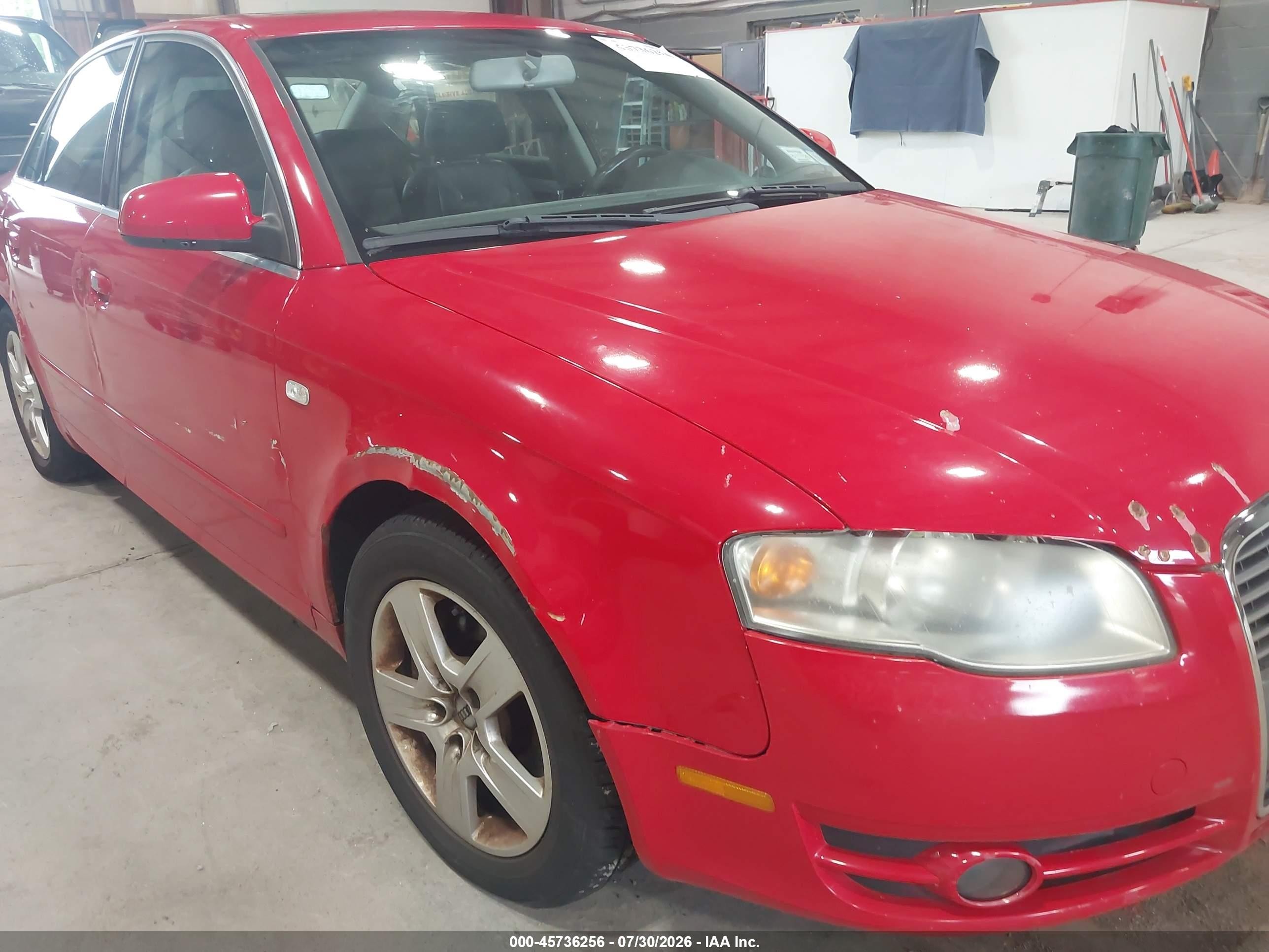 2006 Audi A4 2.0t Red vin: WAUDF78EX6A261189