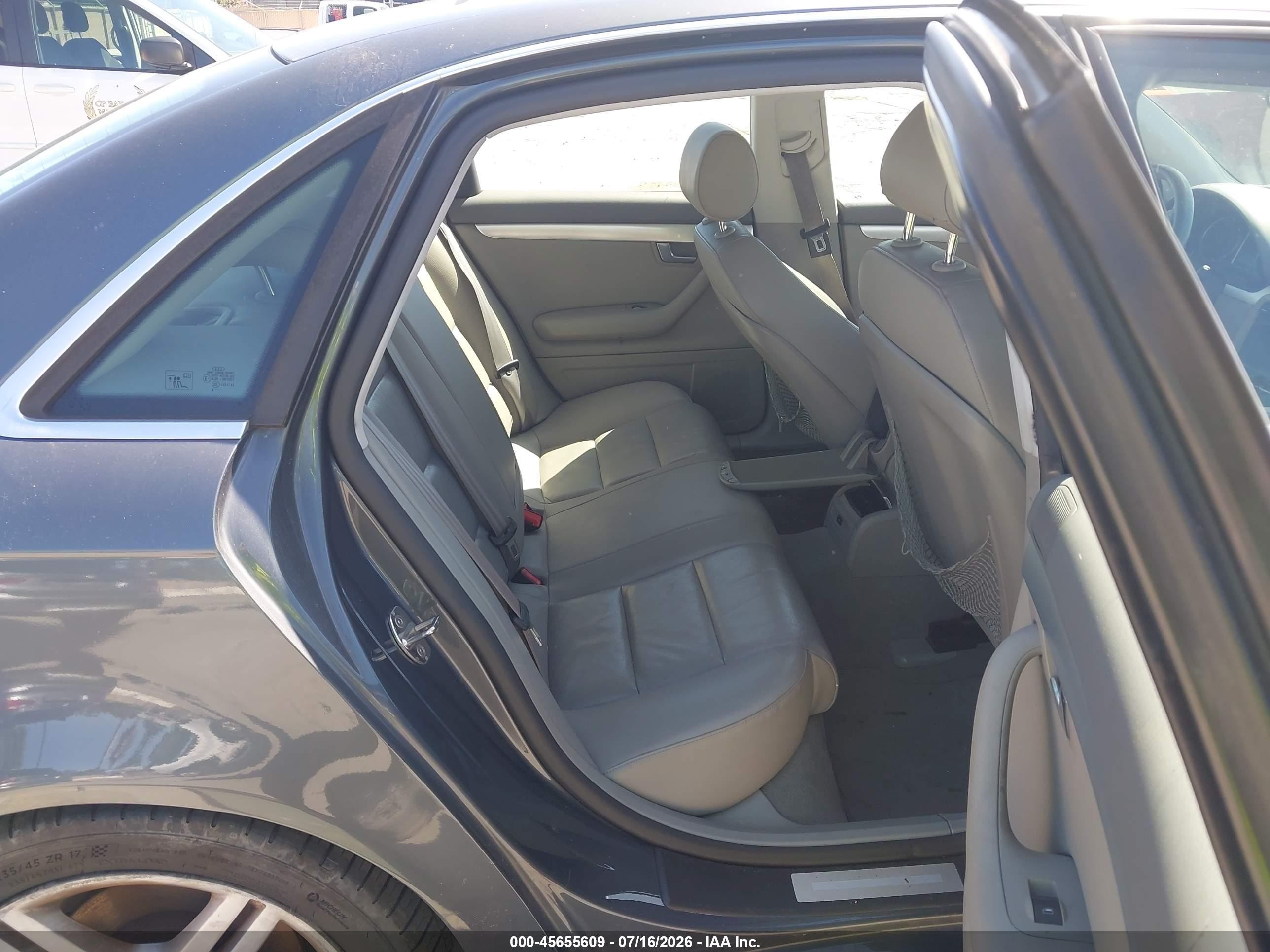 2007 Audi A4 2.0t Gray vin: WAUDF78EX7A115358