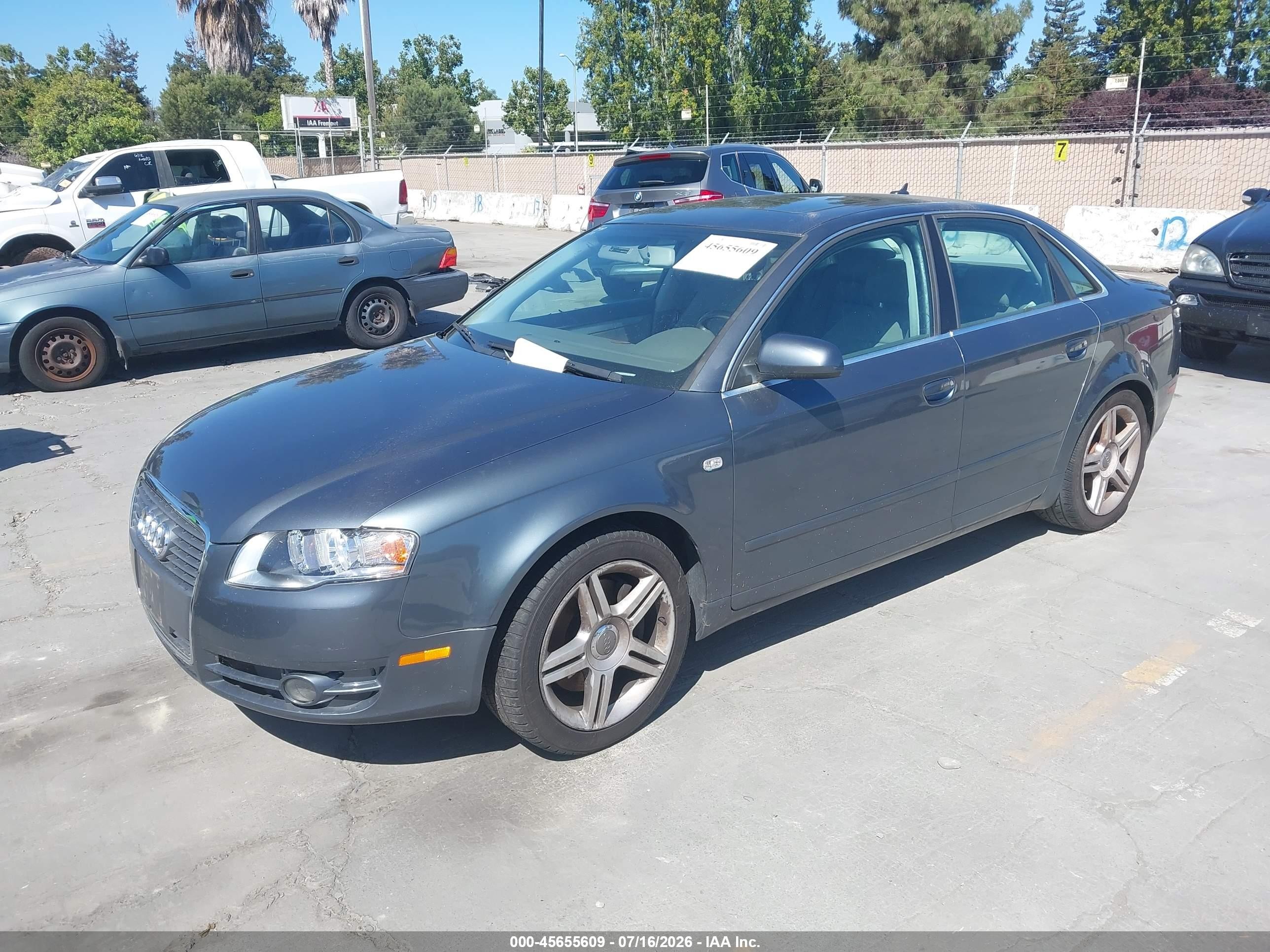 2007 Audi A4 2.0t Gray vin: WAUDF78EX7A115358