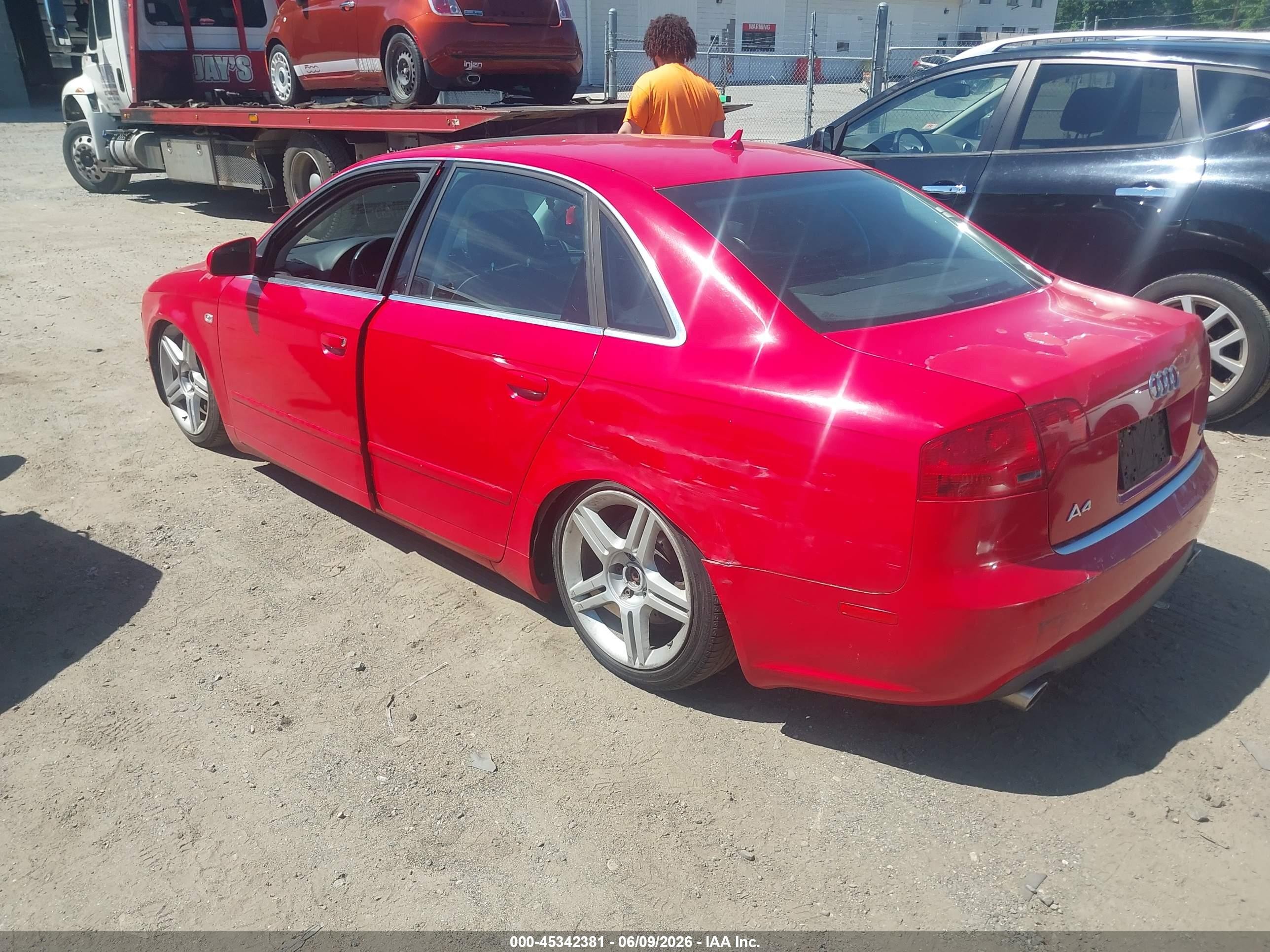 2007 Audi A4 2.0t Красный vin: WAUDF78EX7A143158