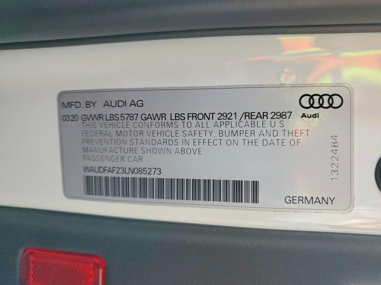 2020 Audi S6 Premium Plus White vin: WAUDFAF23LN085273