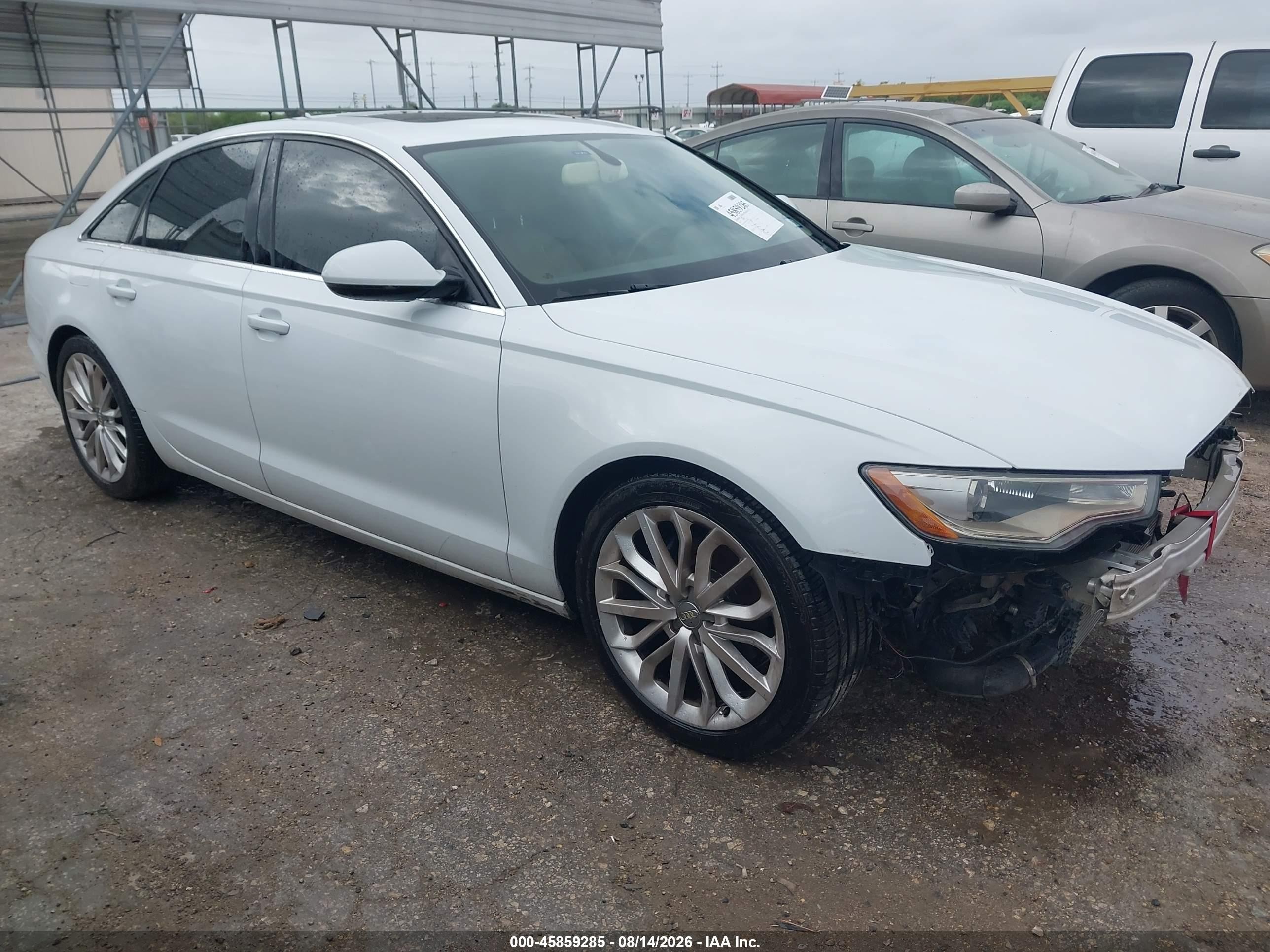 2012 Audi A6 2.0t Premium Plus White vin: WAUDFAFC0CN150976