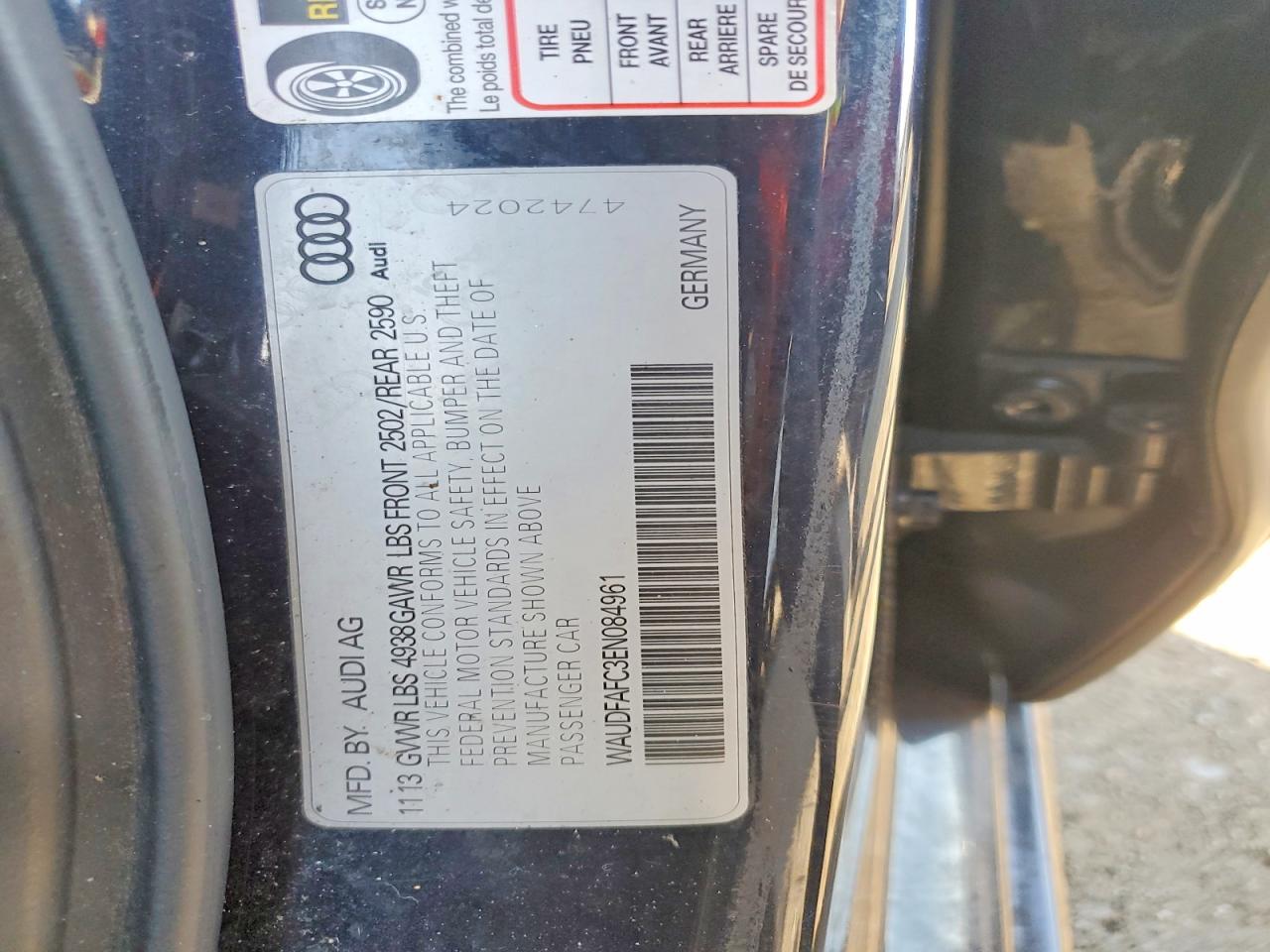 2014 Audi A6 Premium Plus Blue vin: WAUDFAFC3EN084961