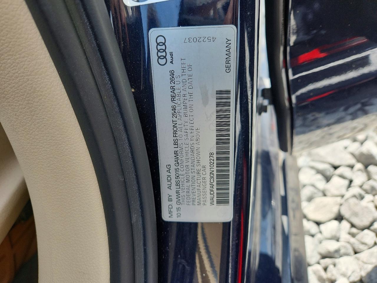2016 Audi A6 Premium Plus Blue vin: WAUDFAFC3GN102278