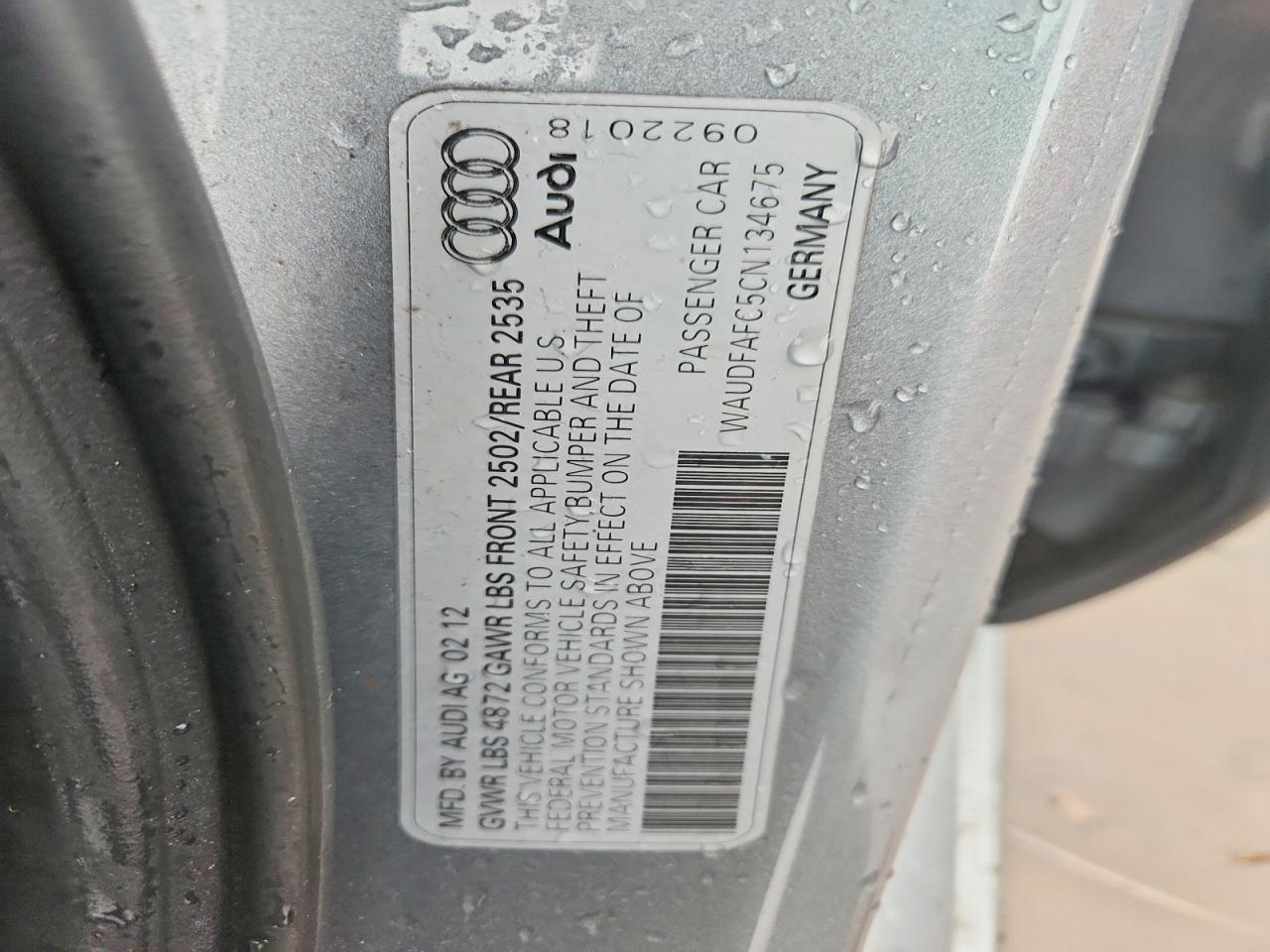 2012 Audi A6 Premium Plus Silver vin: WAUDFAFC5CN134675