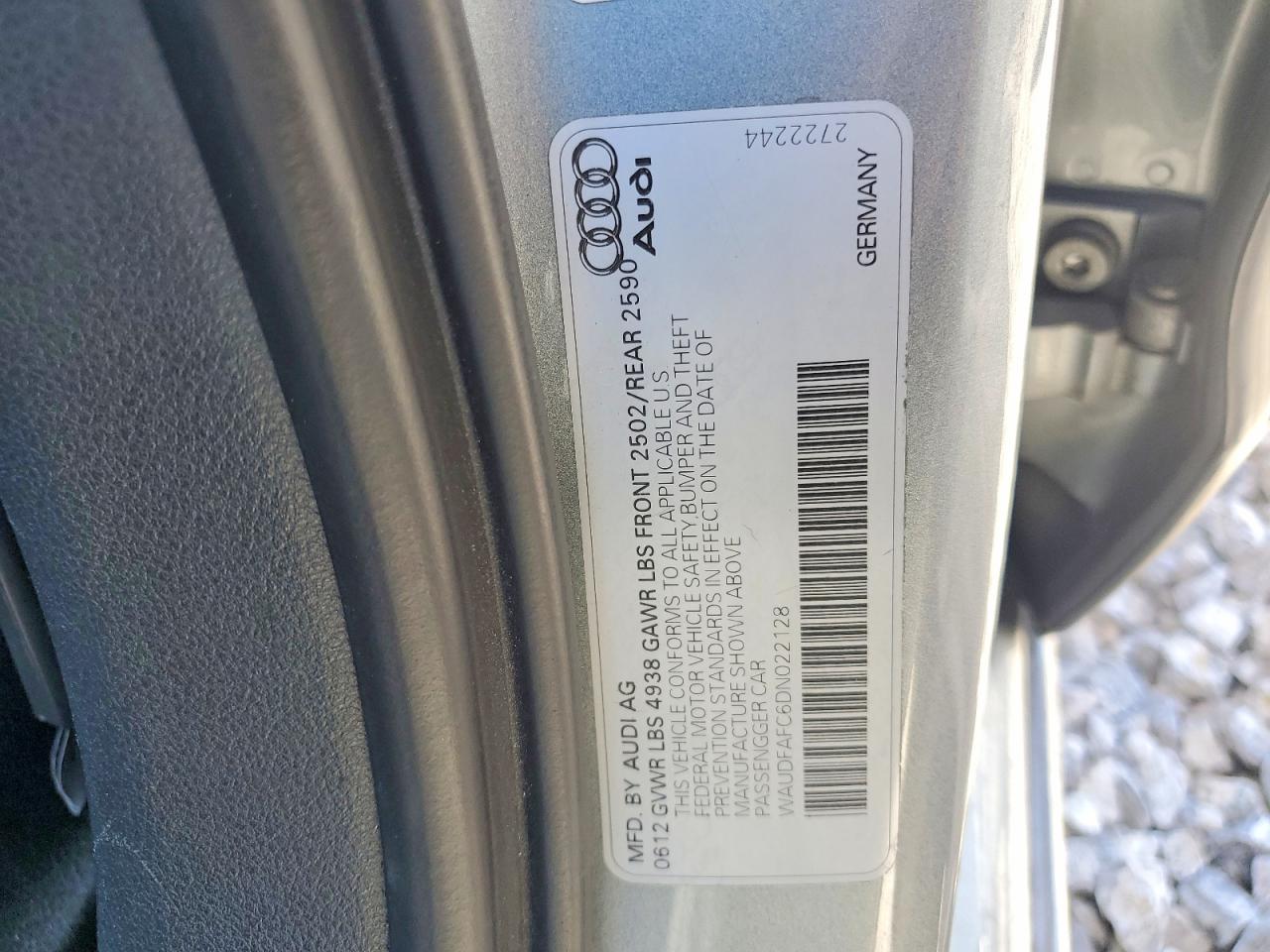 2013 Audi A6 Premium Plus Silver vin: WAUDFAFC6DN022128
