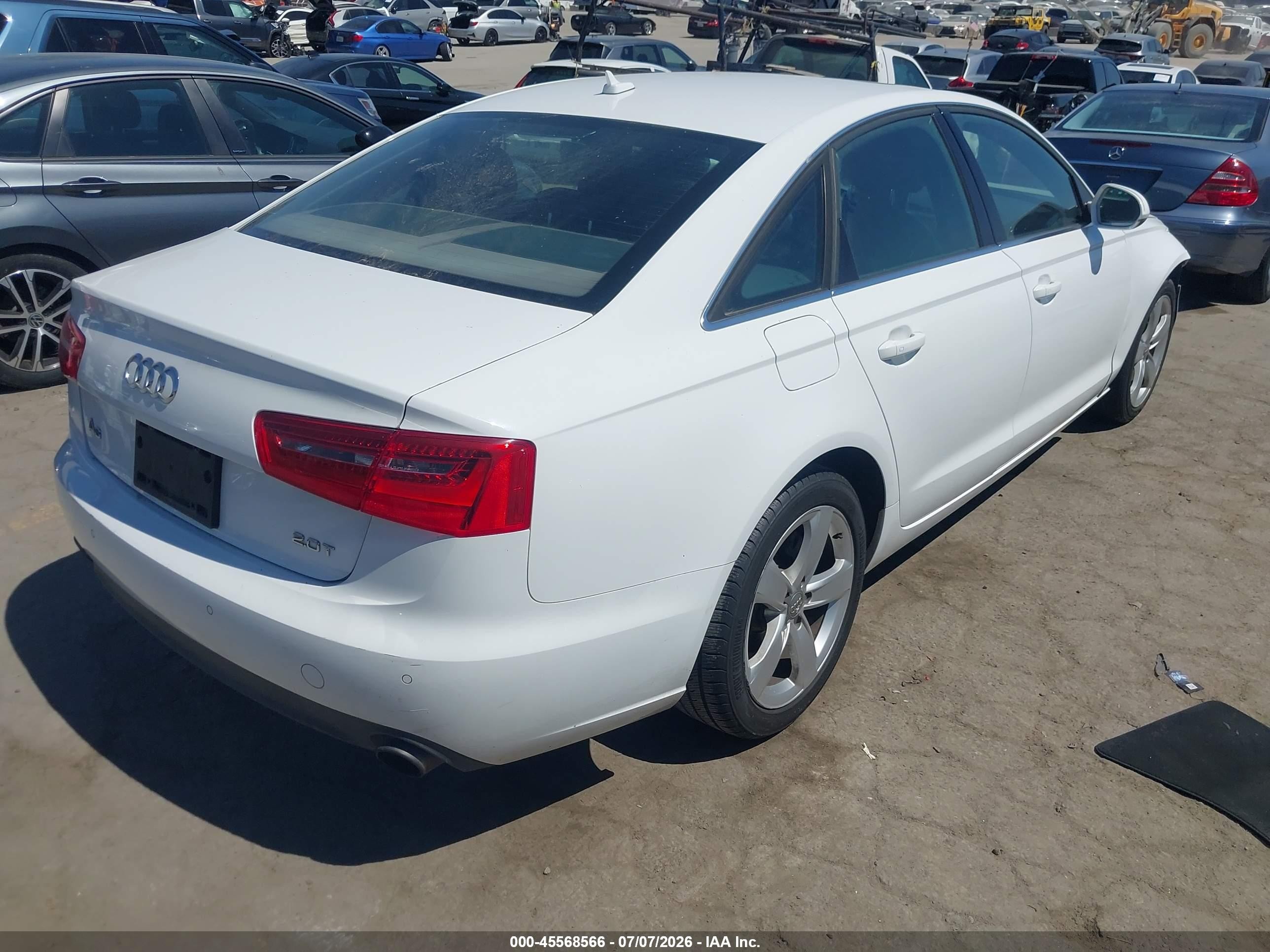 2012 Audi A6 2.0t Premium Plus White vin: WAUDFAFC8CN175494