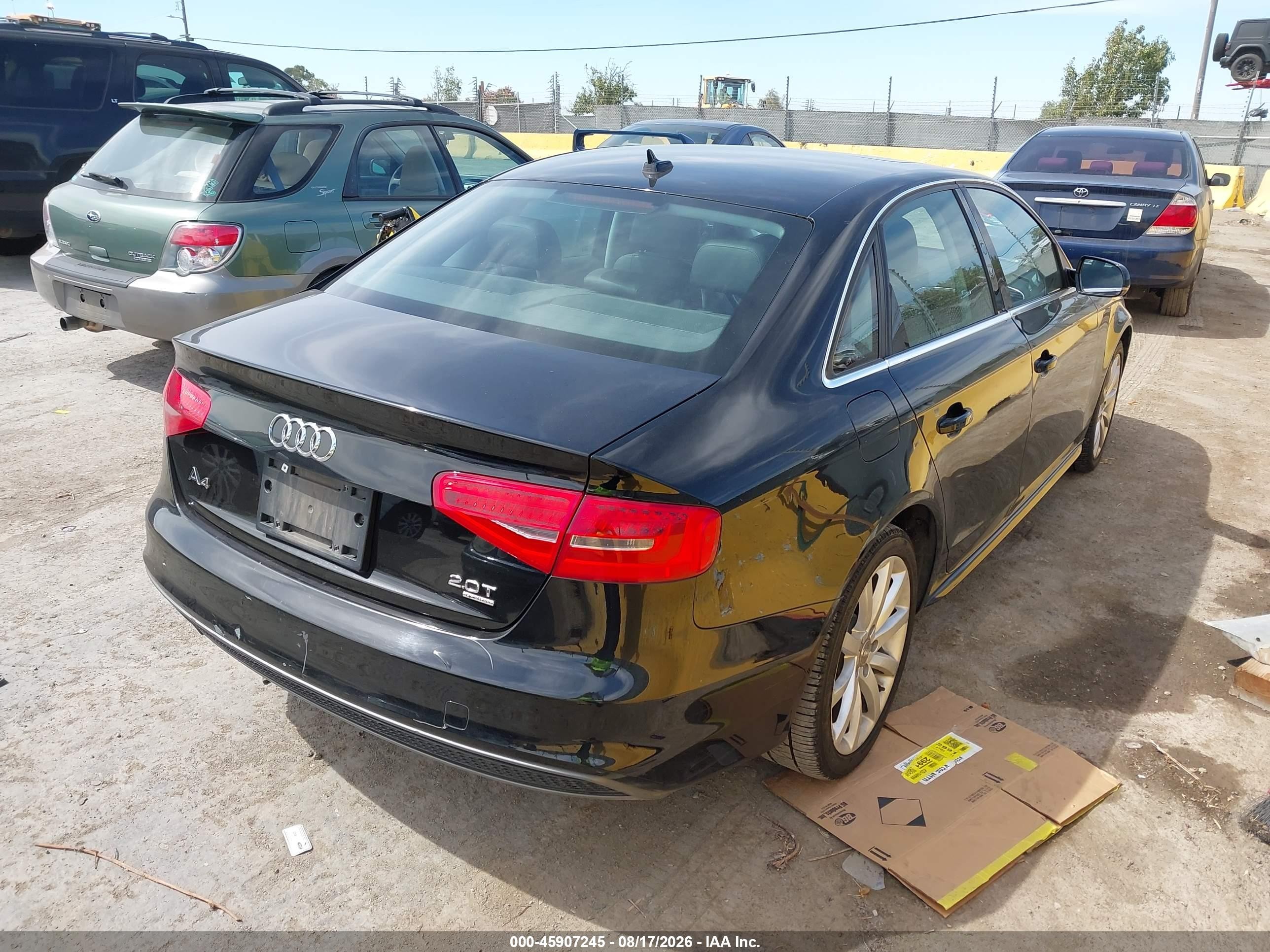 2014 Audi A4 2.0t Premium Black vin: WAUDFAFL8EN037604