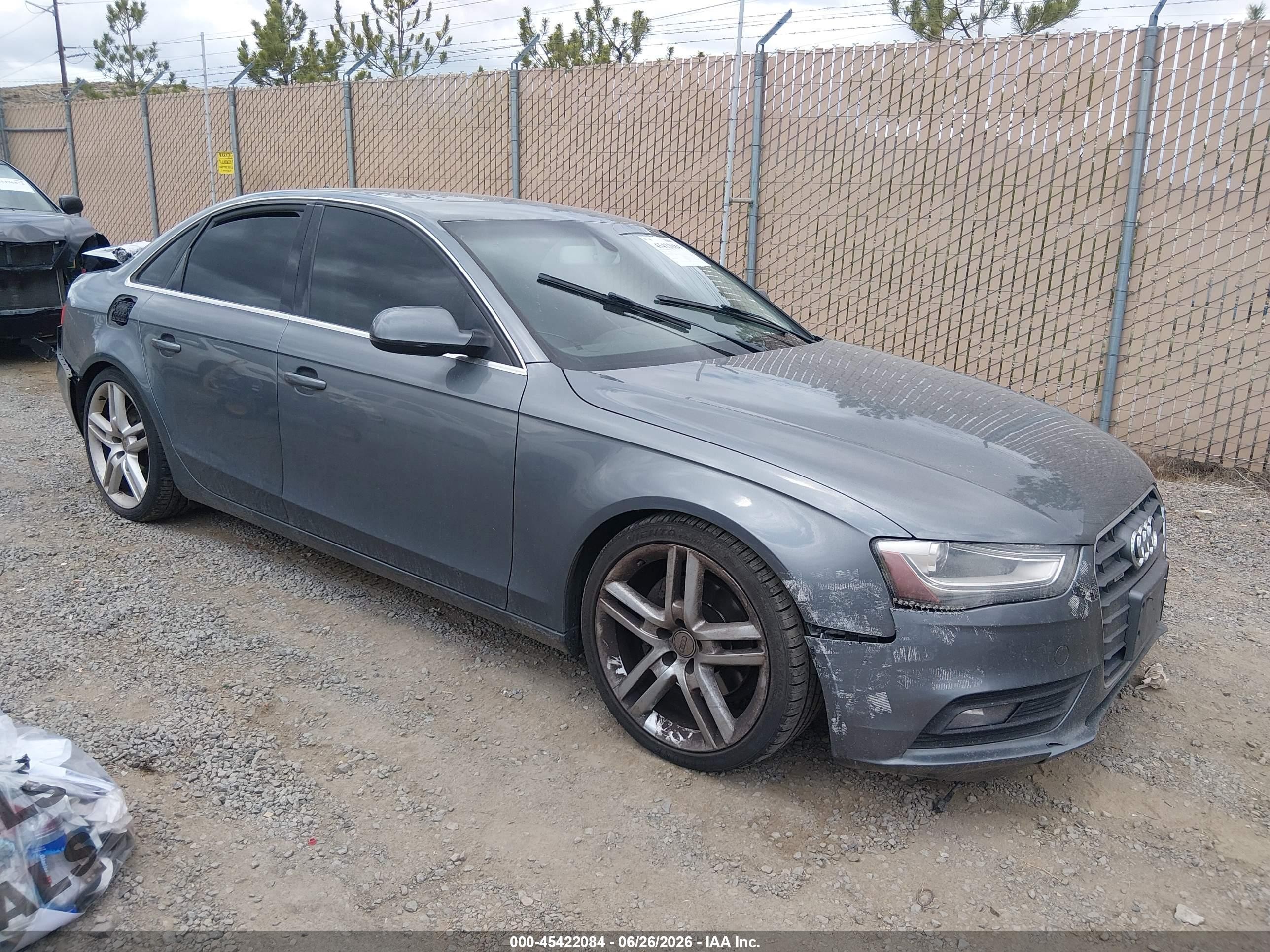 2013 Audi A4 2.0t Premium Серый vin: WAUDFAFL9DN029669