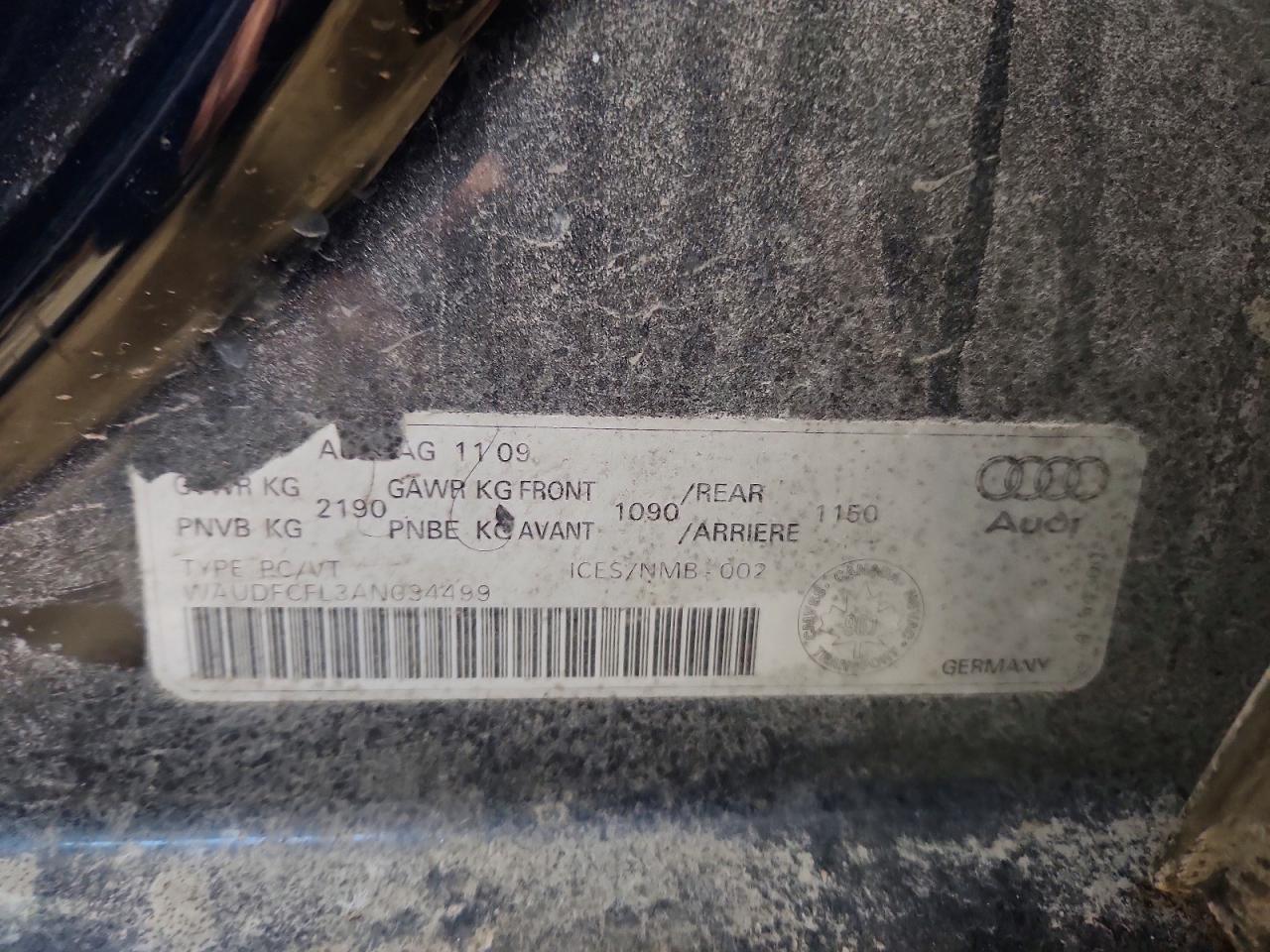 2010 Audi A4 Premium Blue vin: WAUDFCFL3AN034499