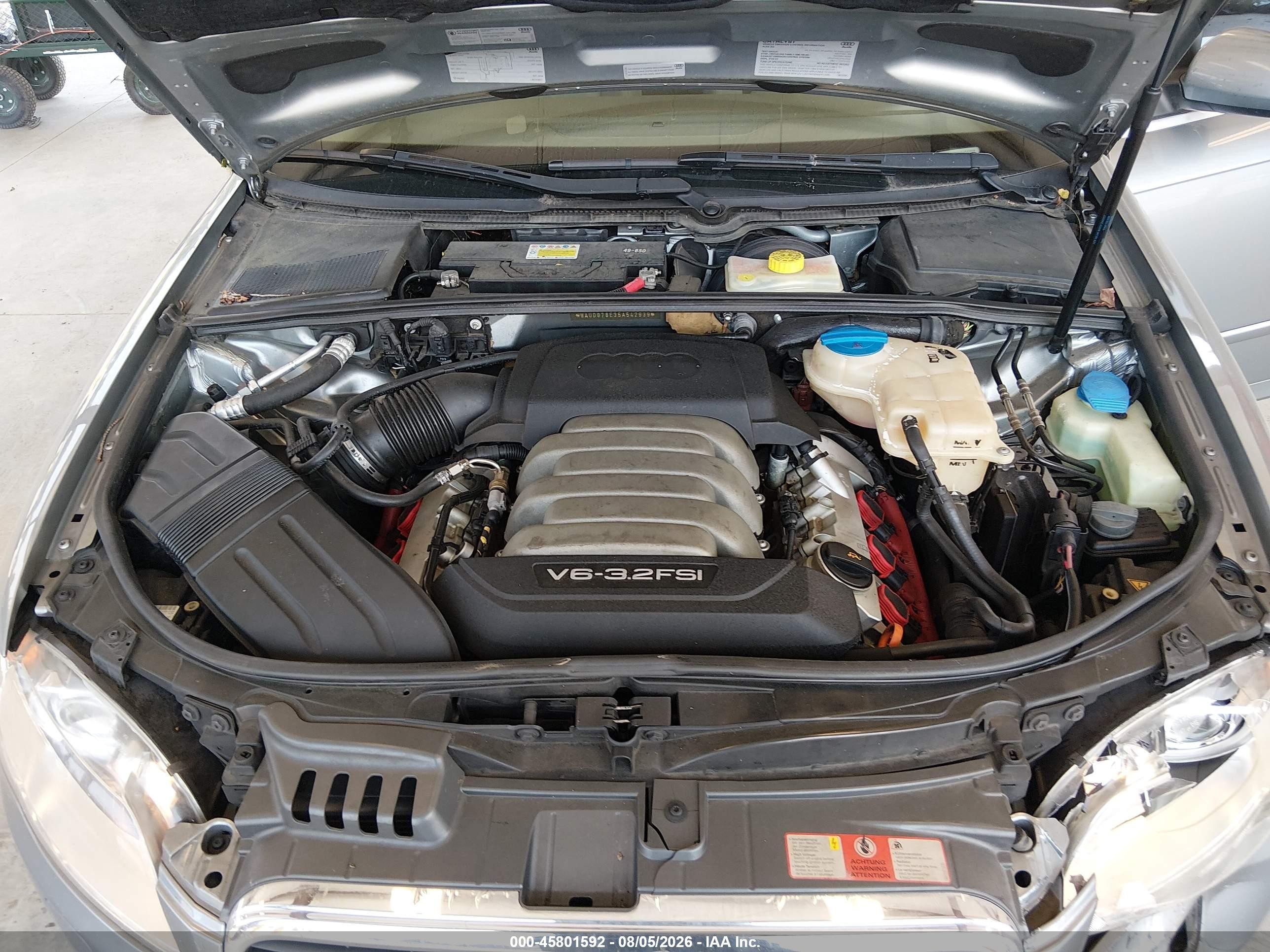 2005 Audi A4 3.2 Silver vin: WAUDG78E35A542939
