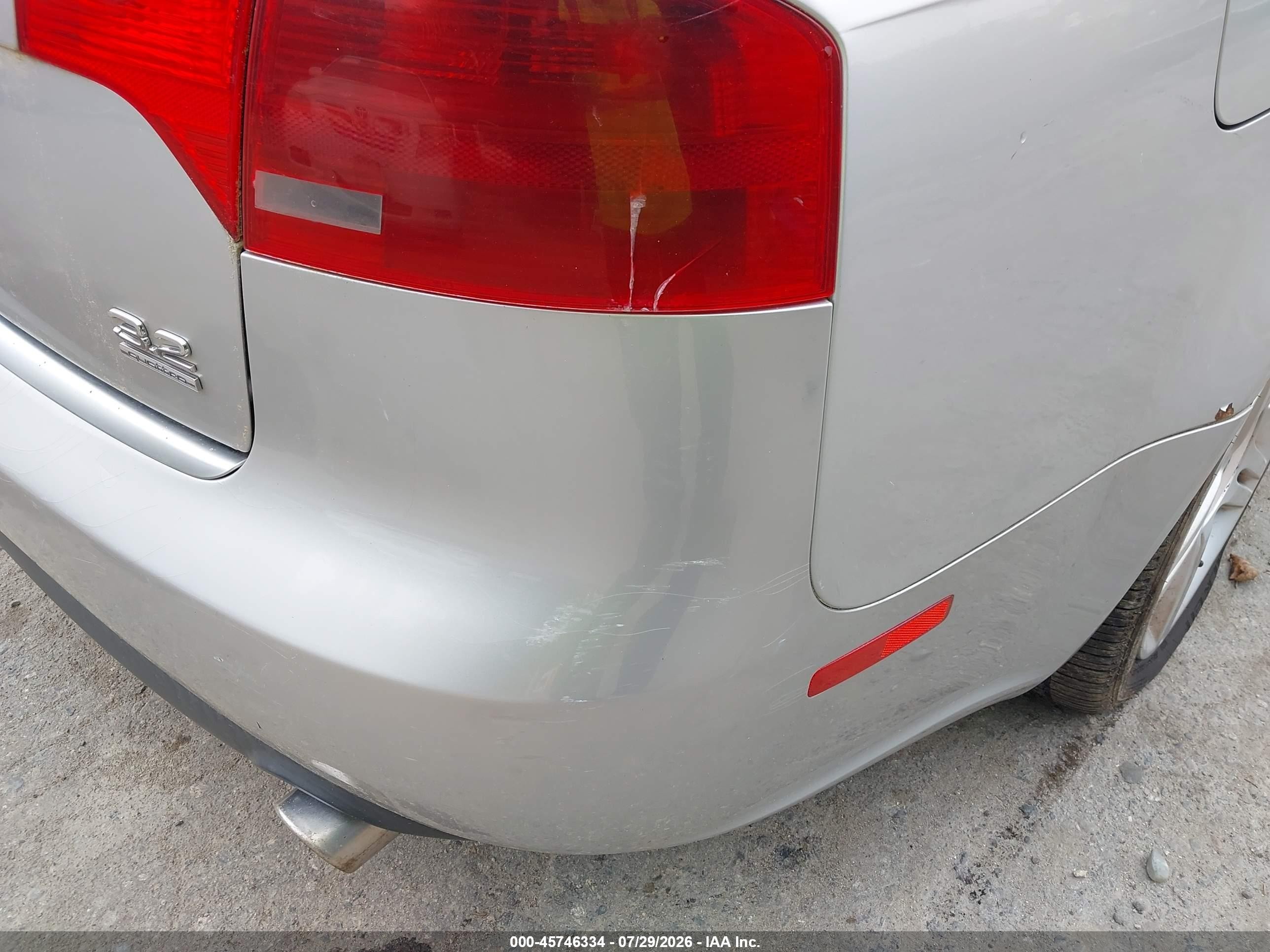 2005 Audi A4 3.2 Silver vin: WAUDG78E55A546359