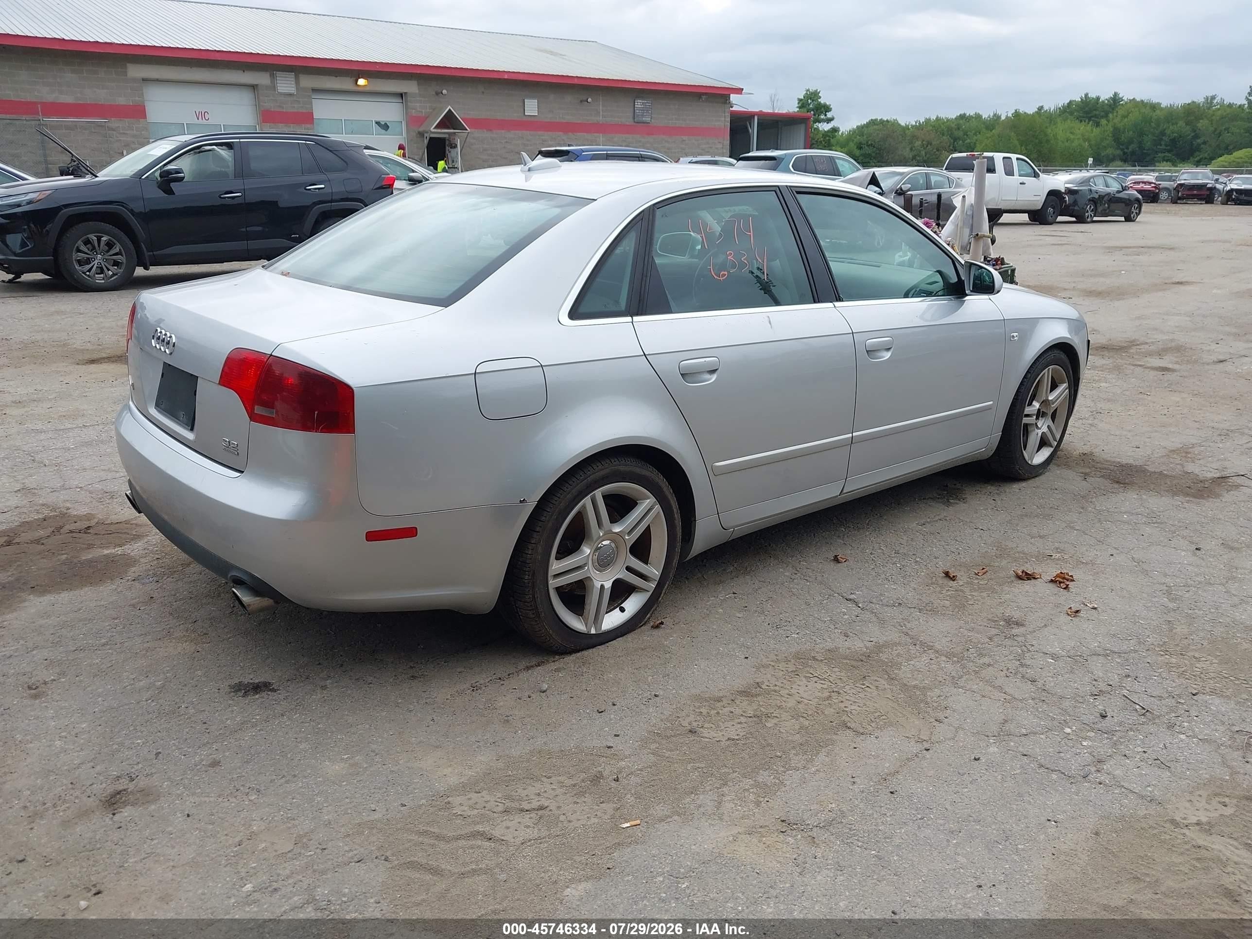 2005 Audi A4 3.2 Silver vin: WAUDG78E55A546359