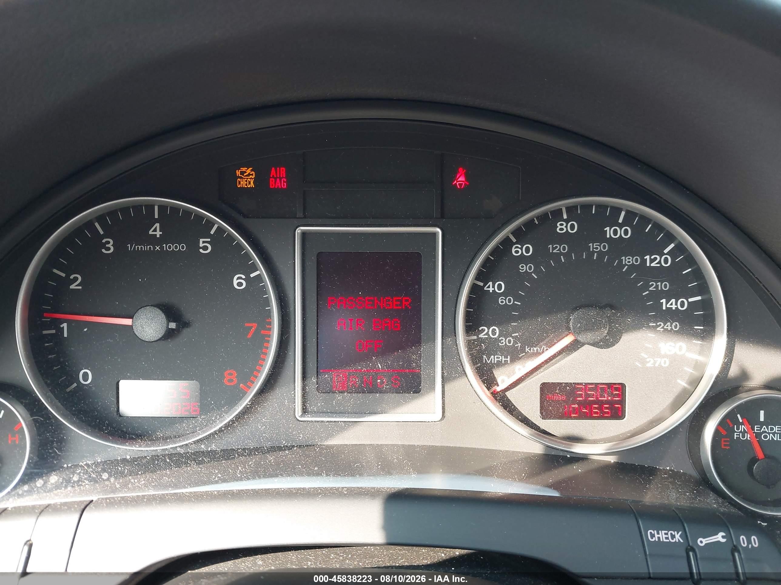 2006 Audi A4 3.2 Gray vin: WAUDG78E66A065943