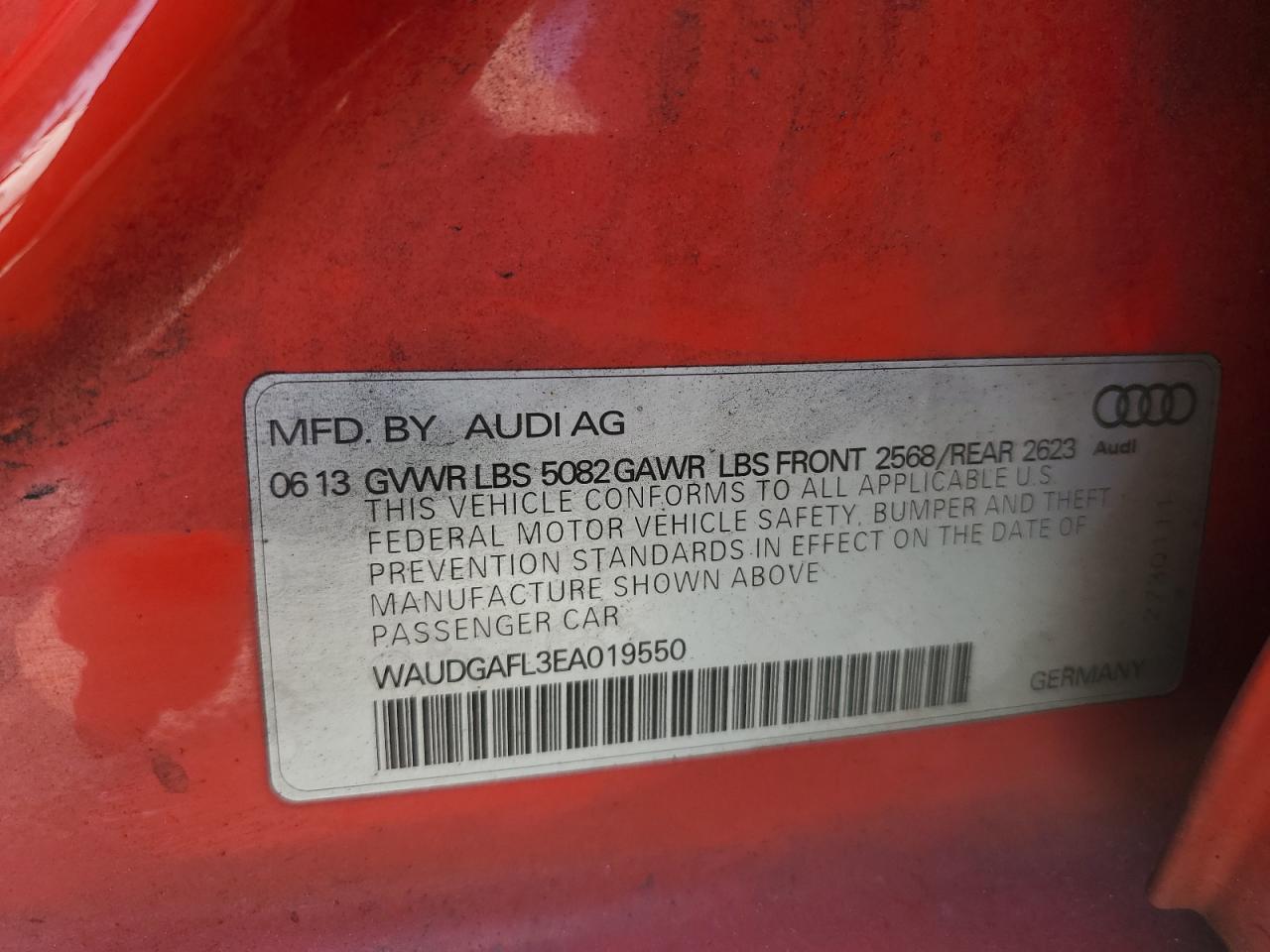 2014 Audi S4 Premium Plus Красный vin: WAUDGAFL3EA019550
