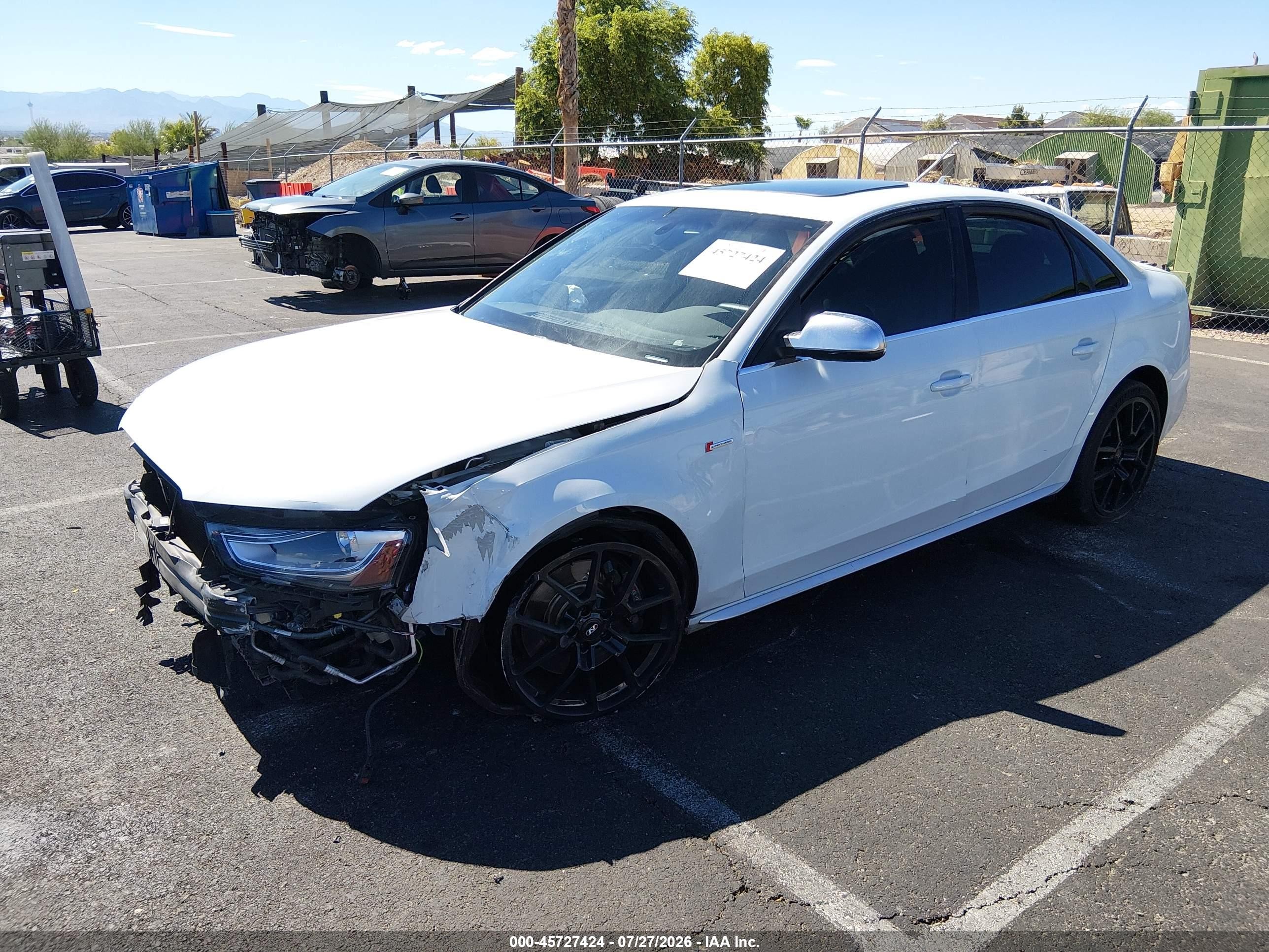 2013 Audi S4 3.0t Premium Plus White vin: WAUDGAFL6DA203900