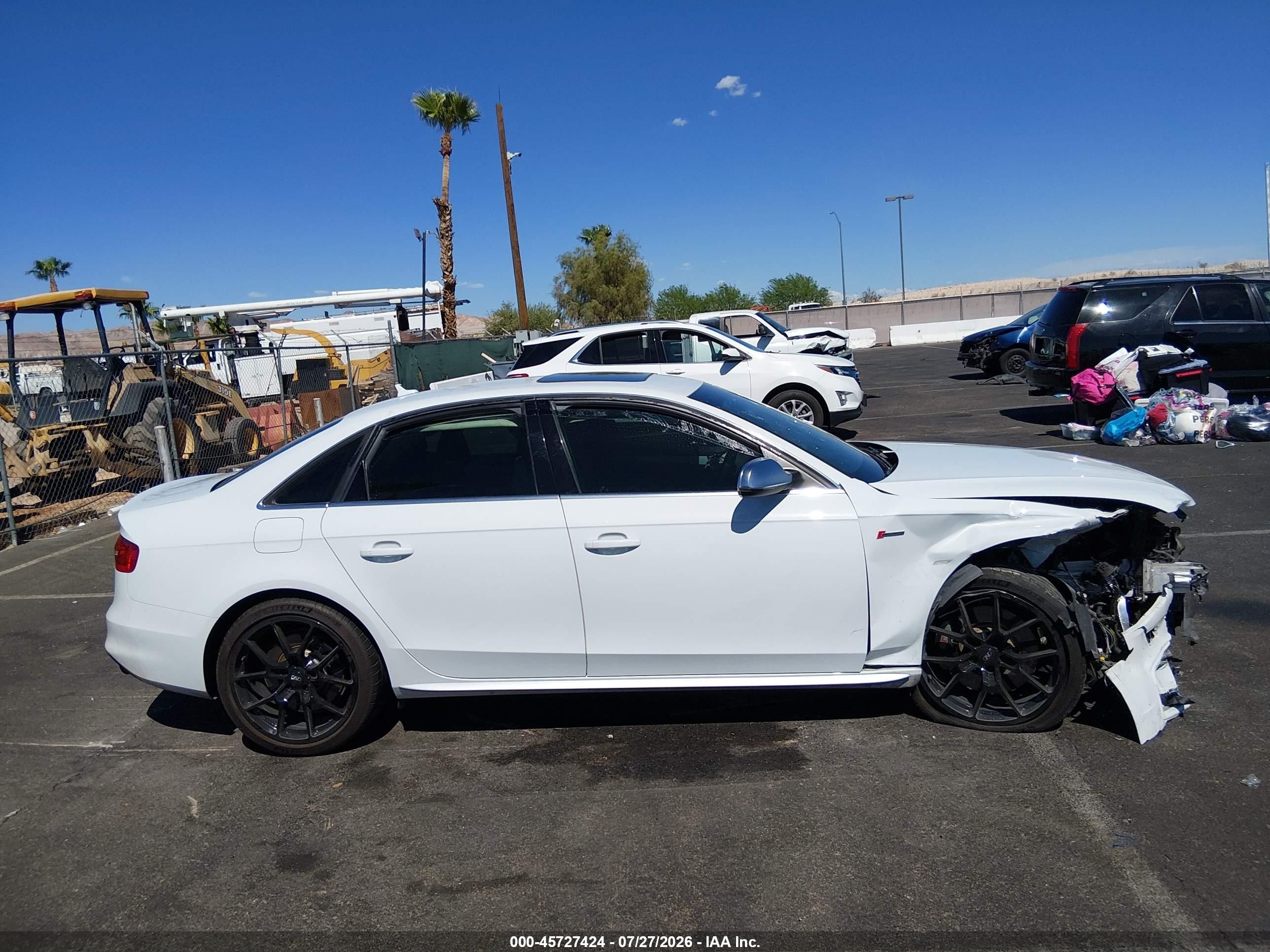 2013 Audi S4 3.0t Premium Plus White vin: WAUDGAFL6DA203900
