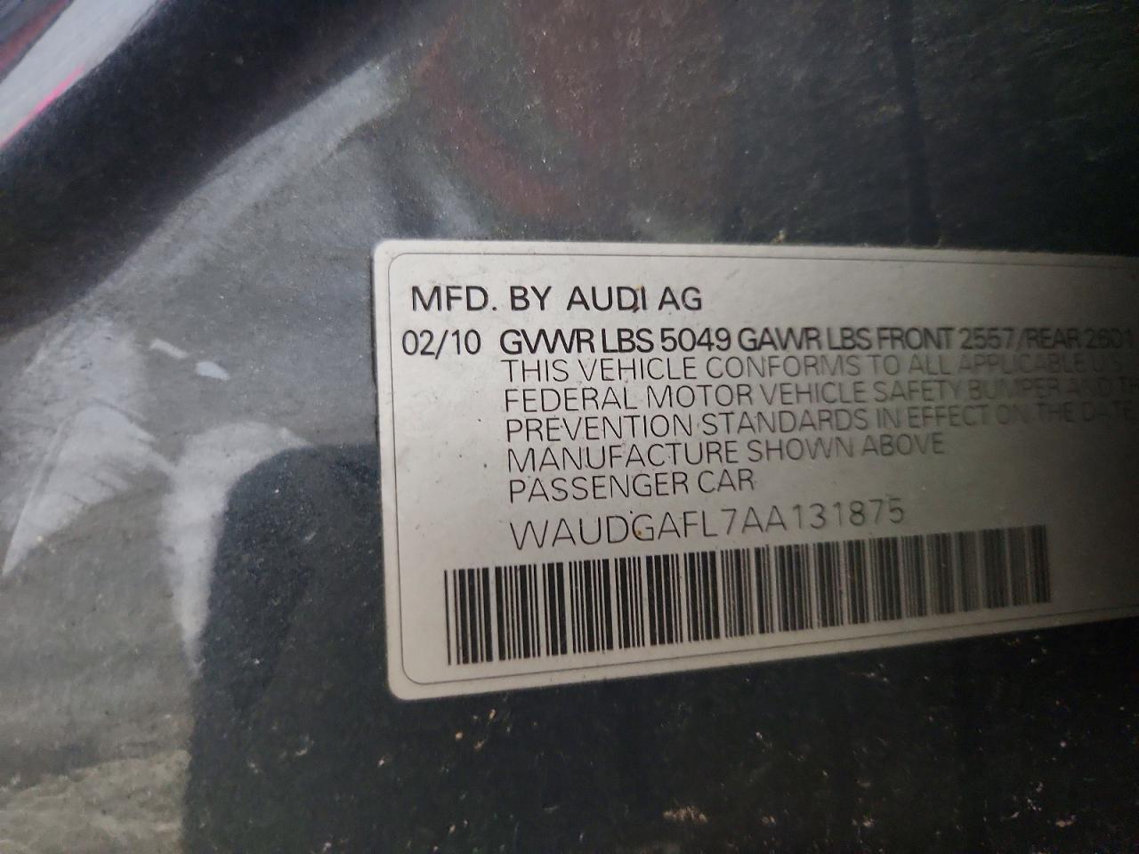 2010 Audi S4 Premium Plus Серый vin: WAUDGAFL7AA131875