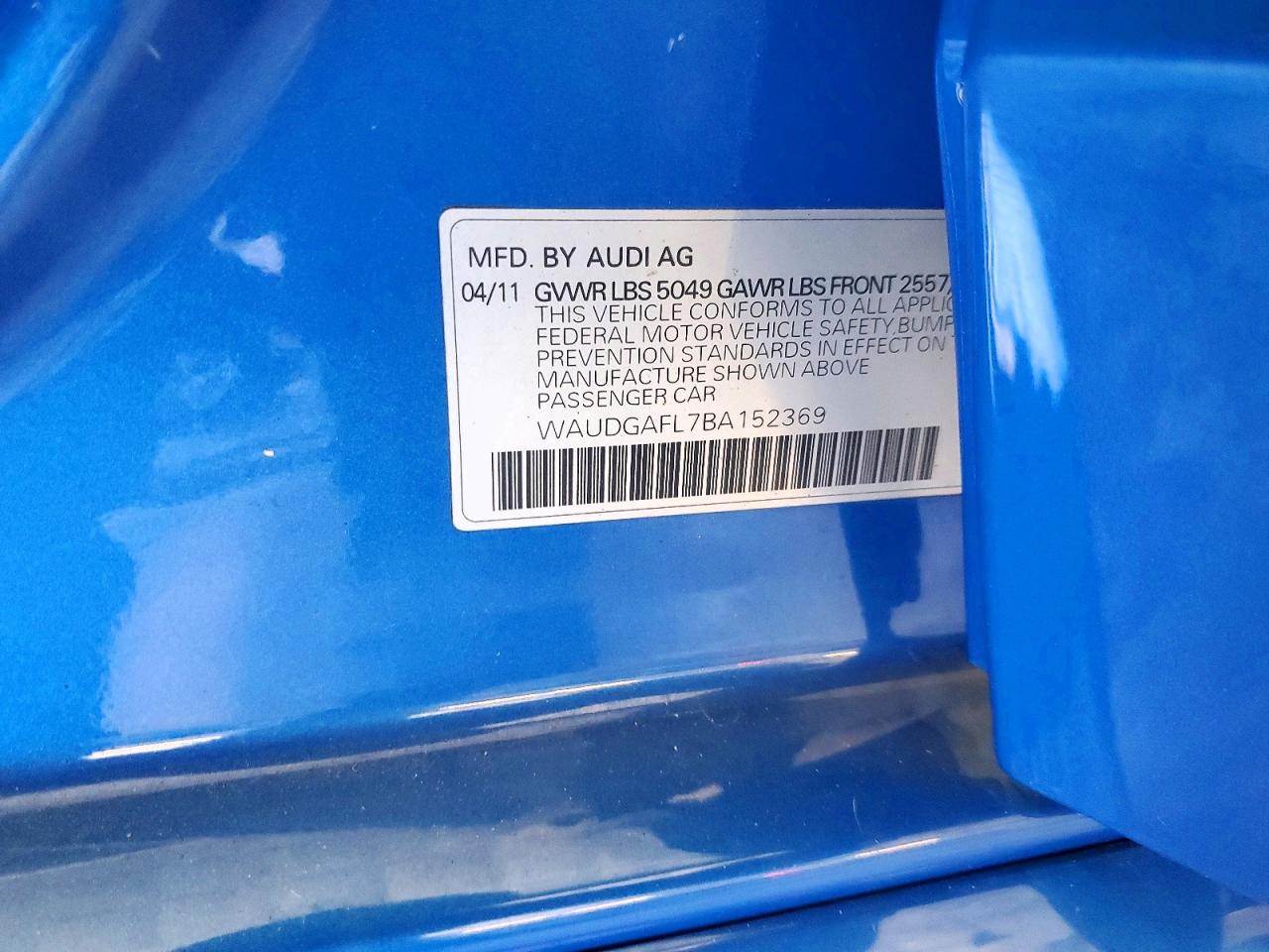 2011 Audi S4 Premium Plus Blue vin: WAUDGAFL7BA152369
