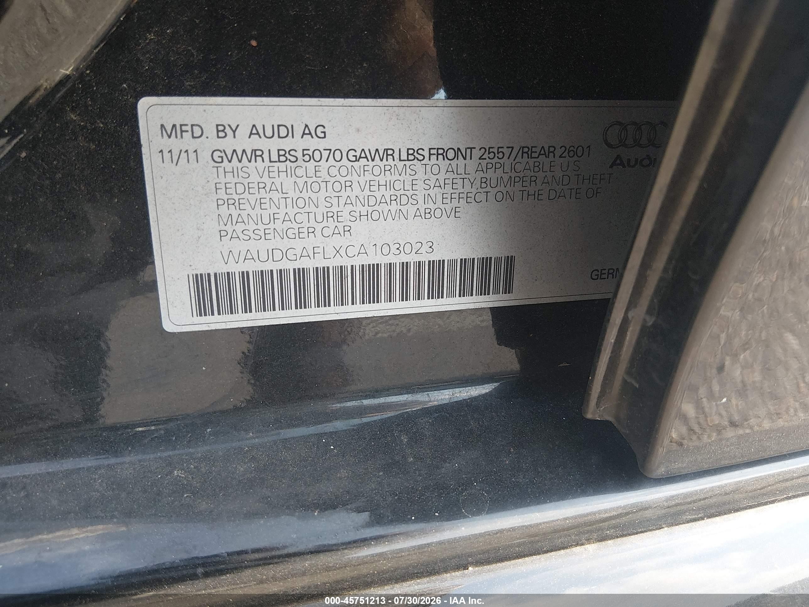 2012 Audi S4 Premium Plus Black vin: WAUDGAFLXCA103023