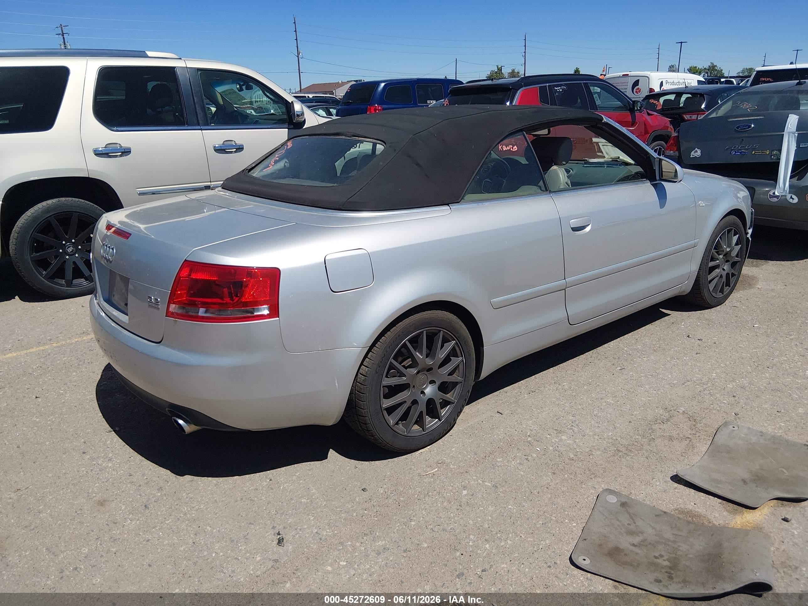 2007 Audi A4 3.2 Silver vin: WAUDH48H07K018716