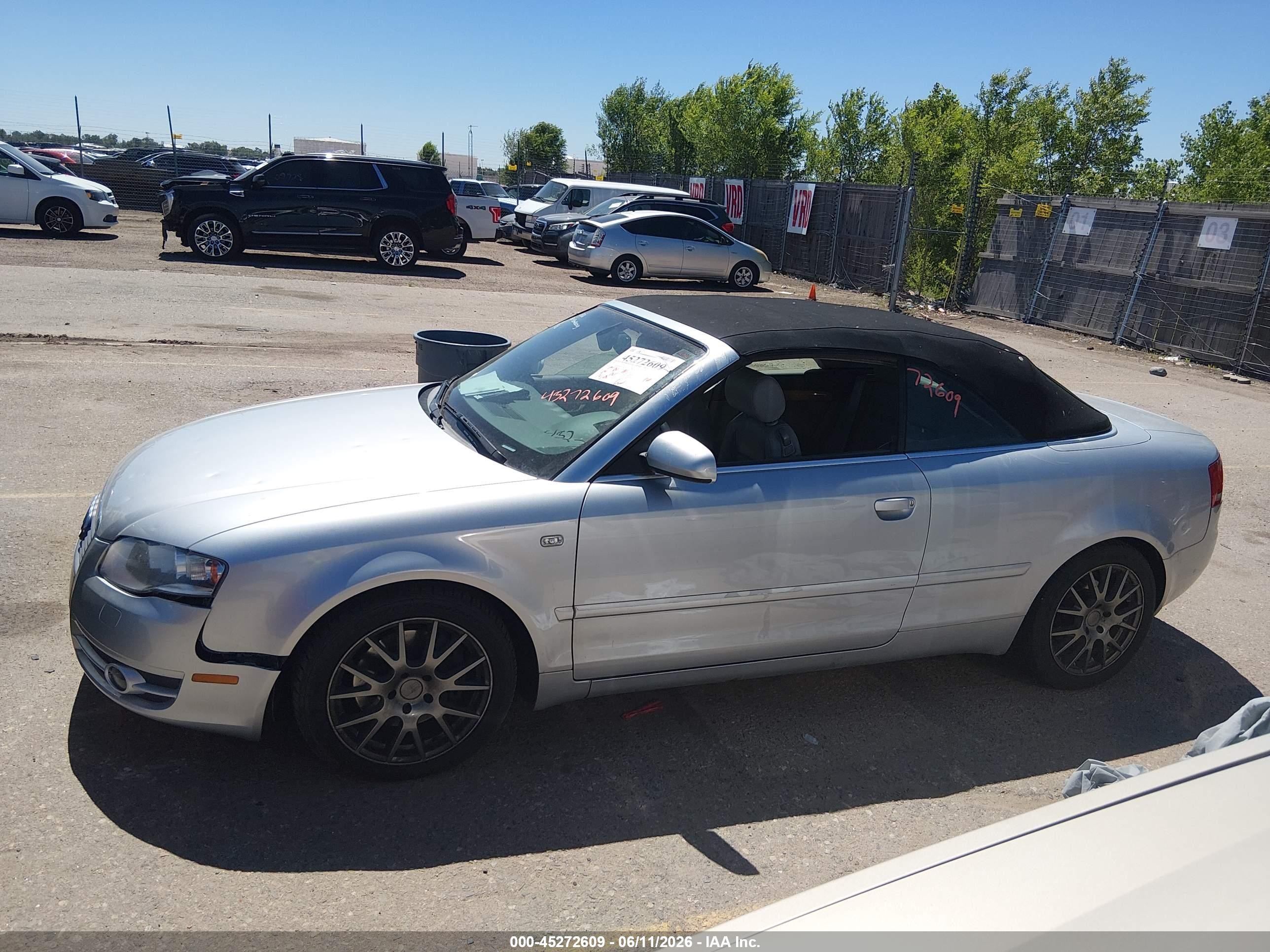 2007 Audi A4 3.2 Silver vin: WAUDH48H07K018716