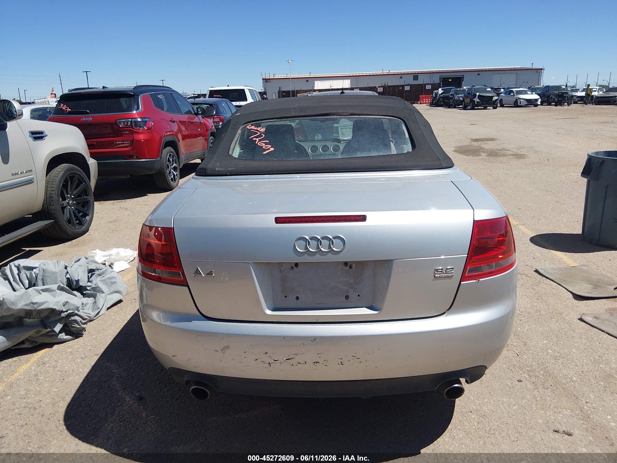 2007 Audi A4 3.2 Silver vin: WAUDH48H07K018716