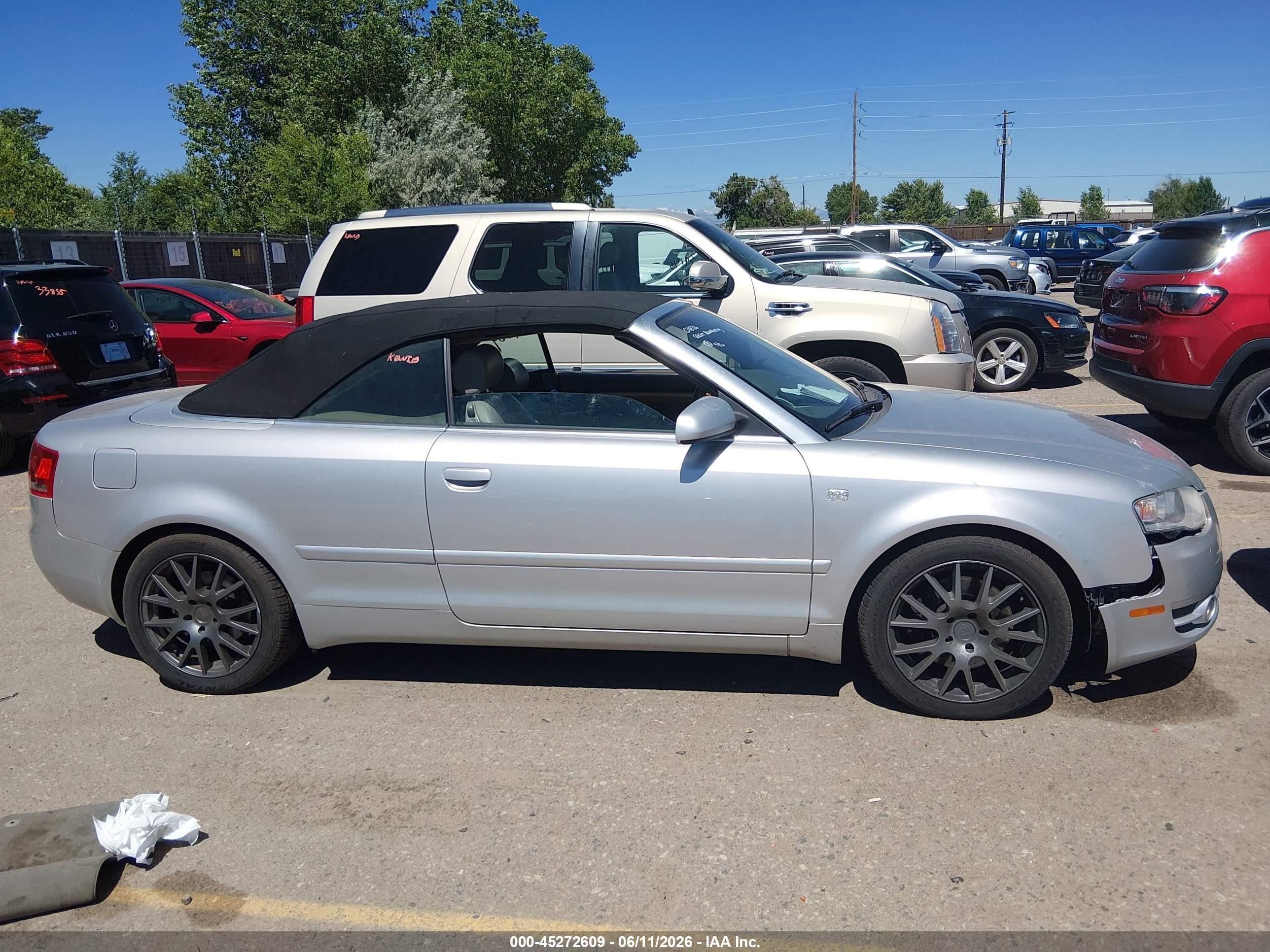 2007 Audi A4 3.2 Silver vin: WAUDH48H07K018716