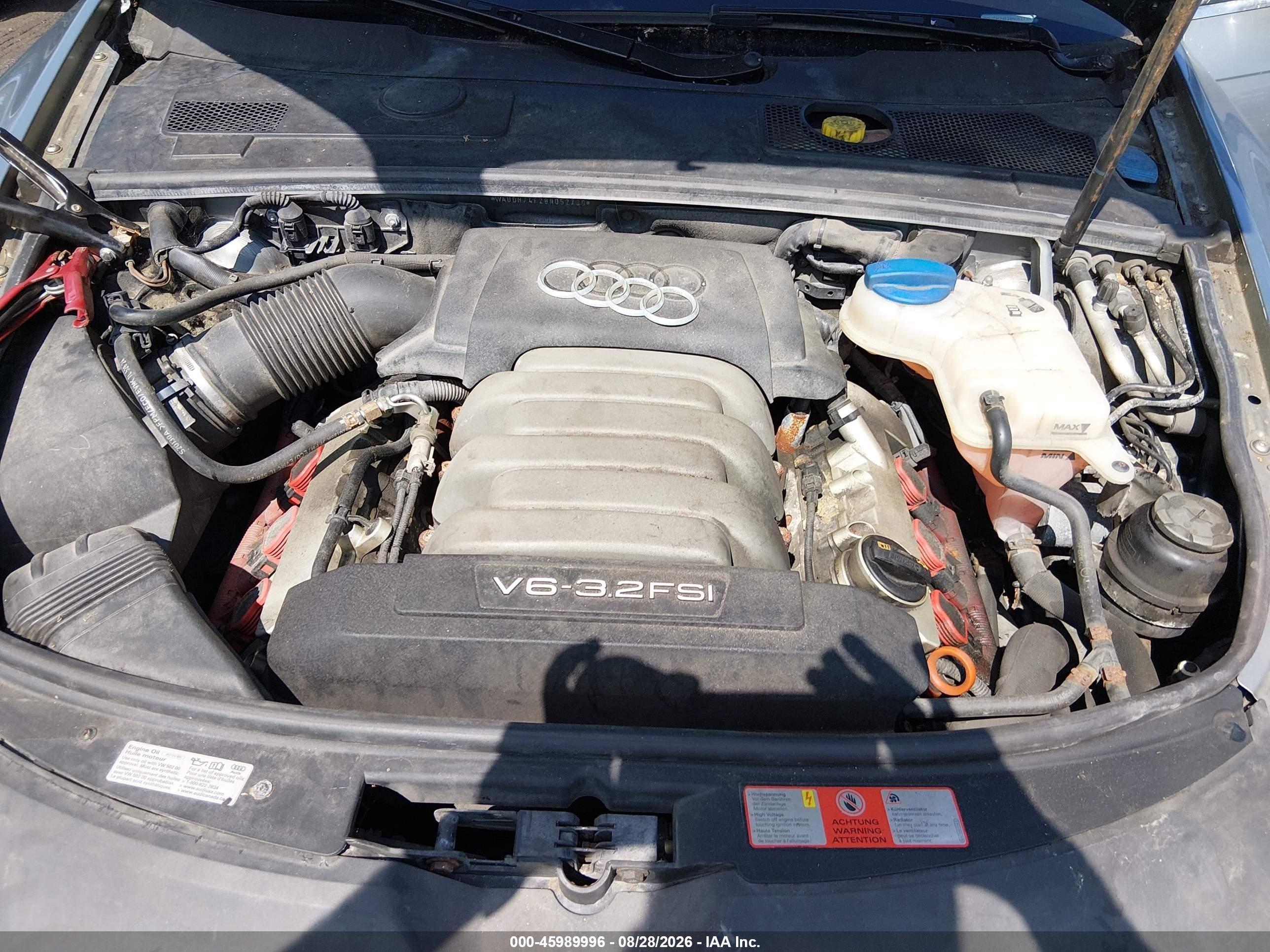 2008 Audi A6 3.2 Gray vin: WAUDH74F28N052730